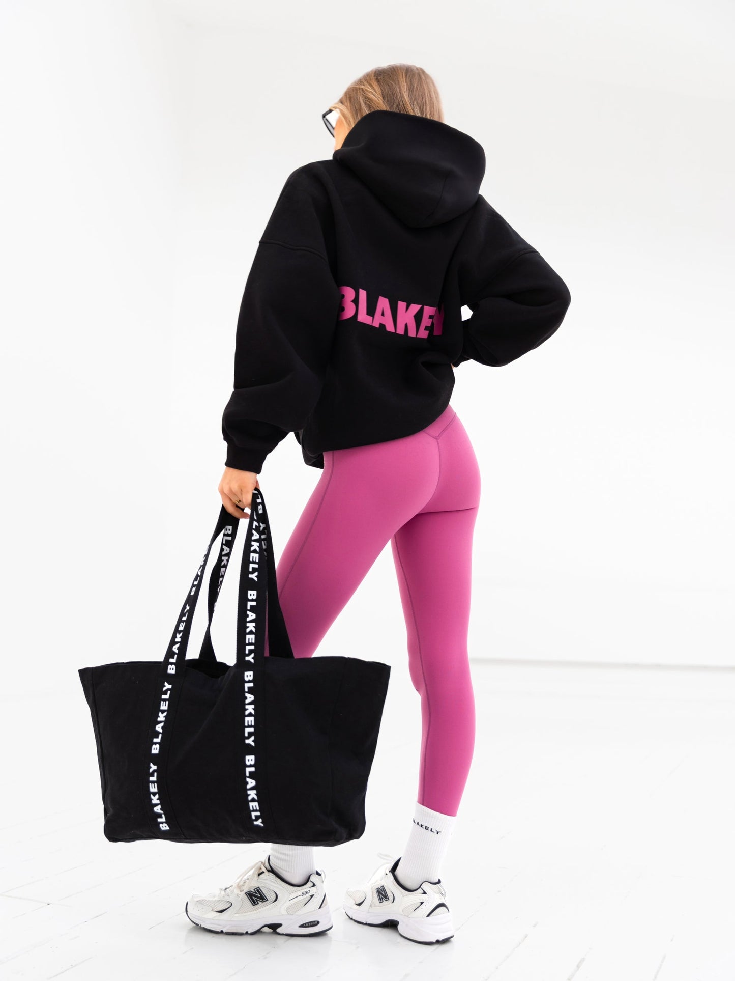 Amelie Oversized Hoodie - Black & Pink