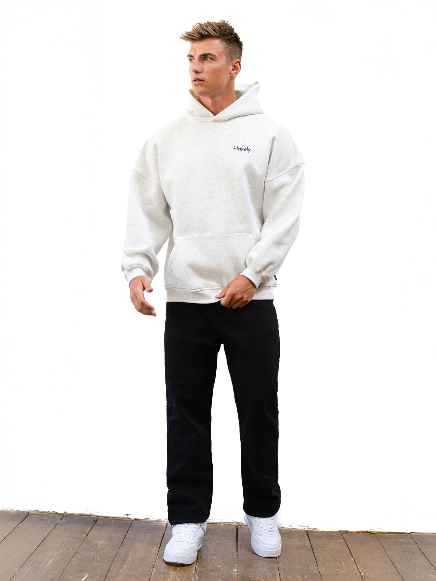 Sami Relaxed Hoodie - Marl White