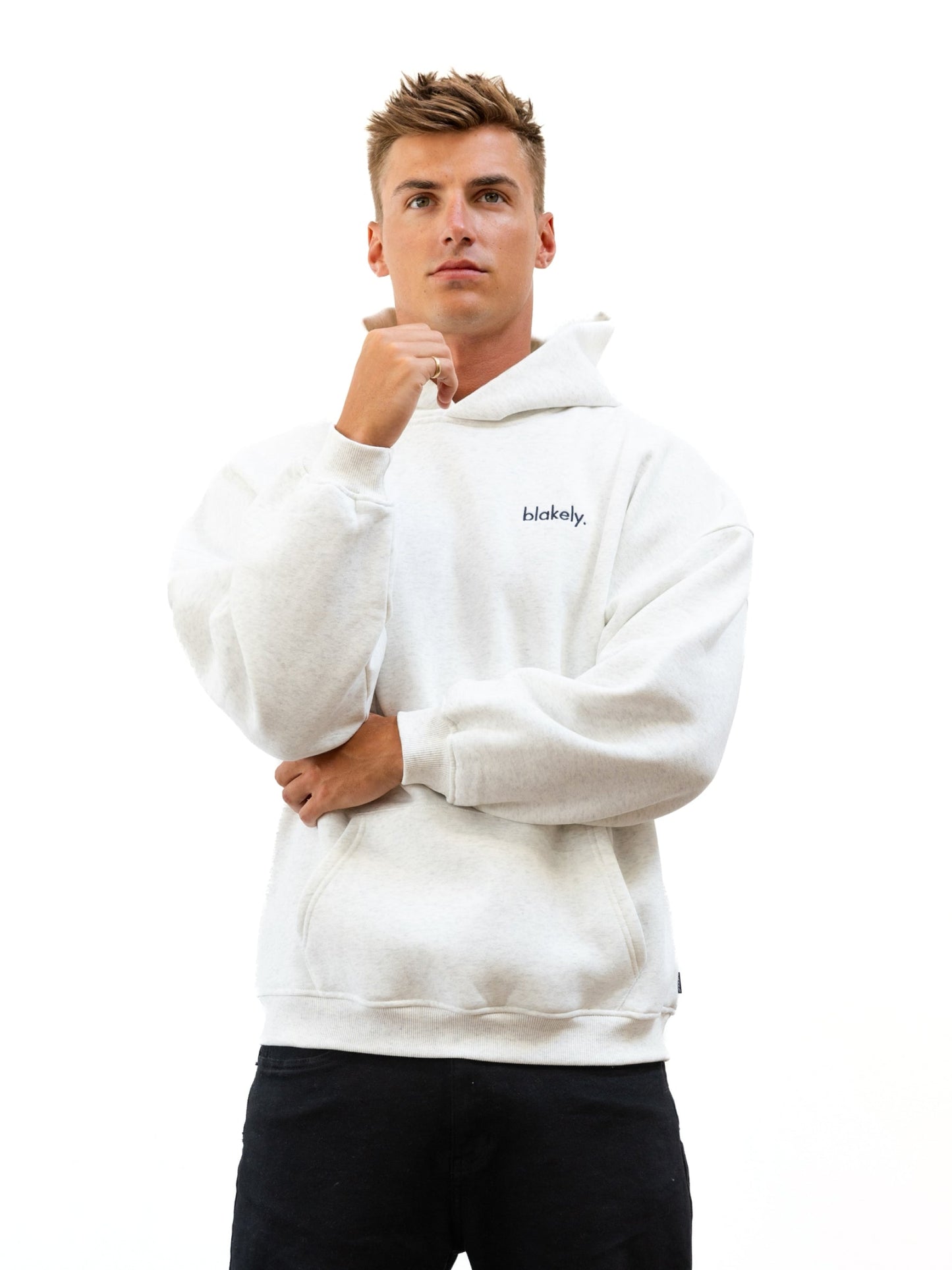 Sami Relaxed Hoodie - Marl White