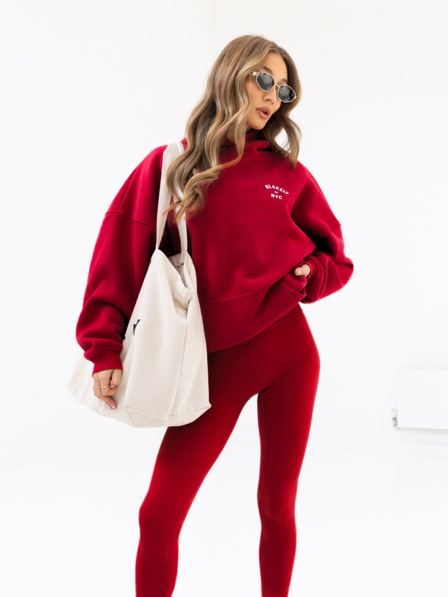 NYC Oversized Hoodie - Cherry Red
