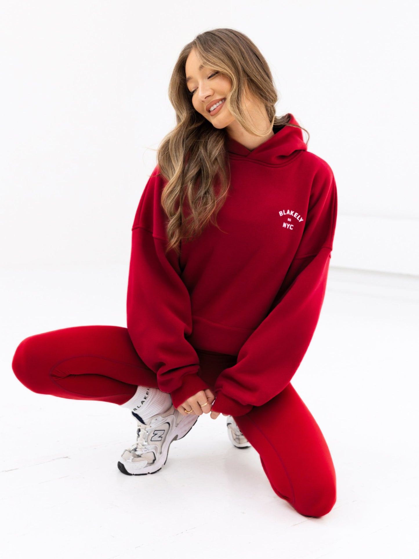 NYC Oversized Hoodie - Cherry Red
