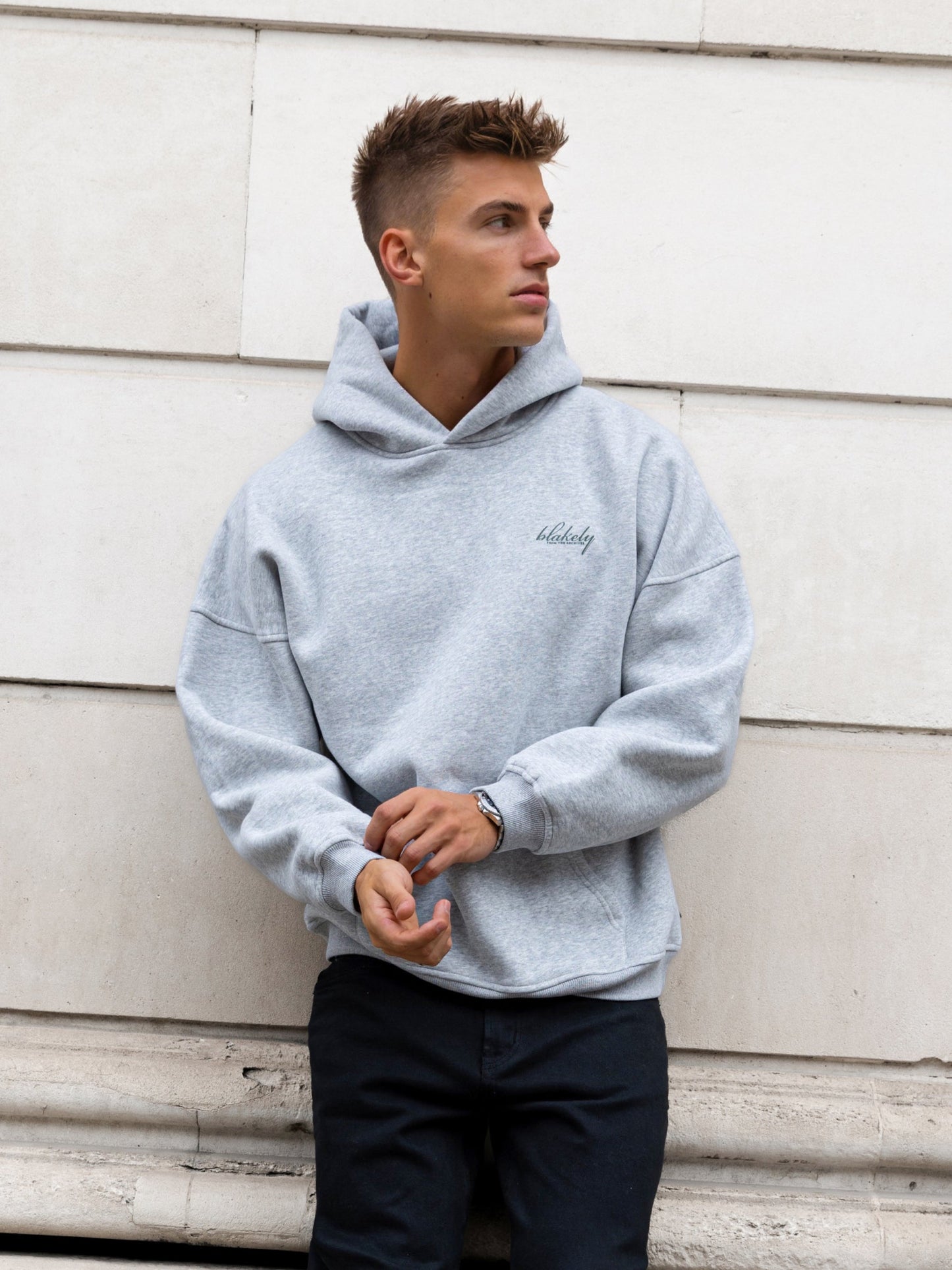 Austin Relaxed Hoodie - Marl Grey