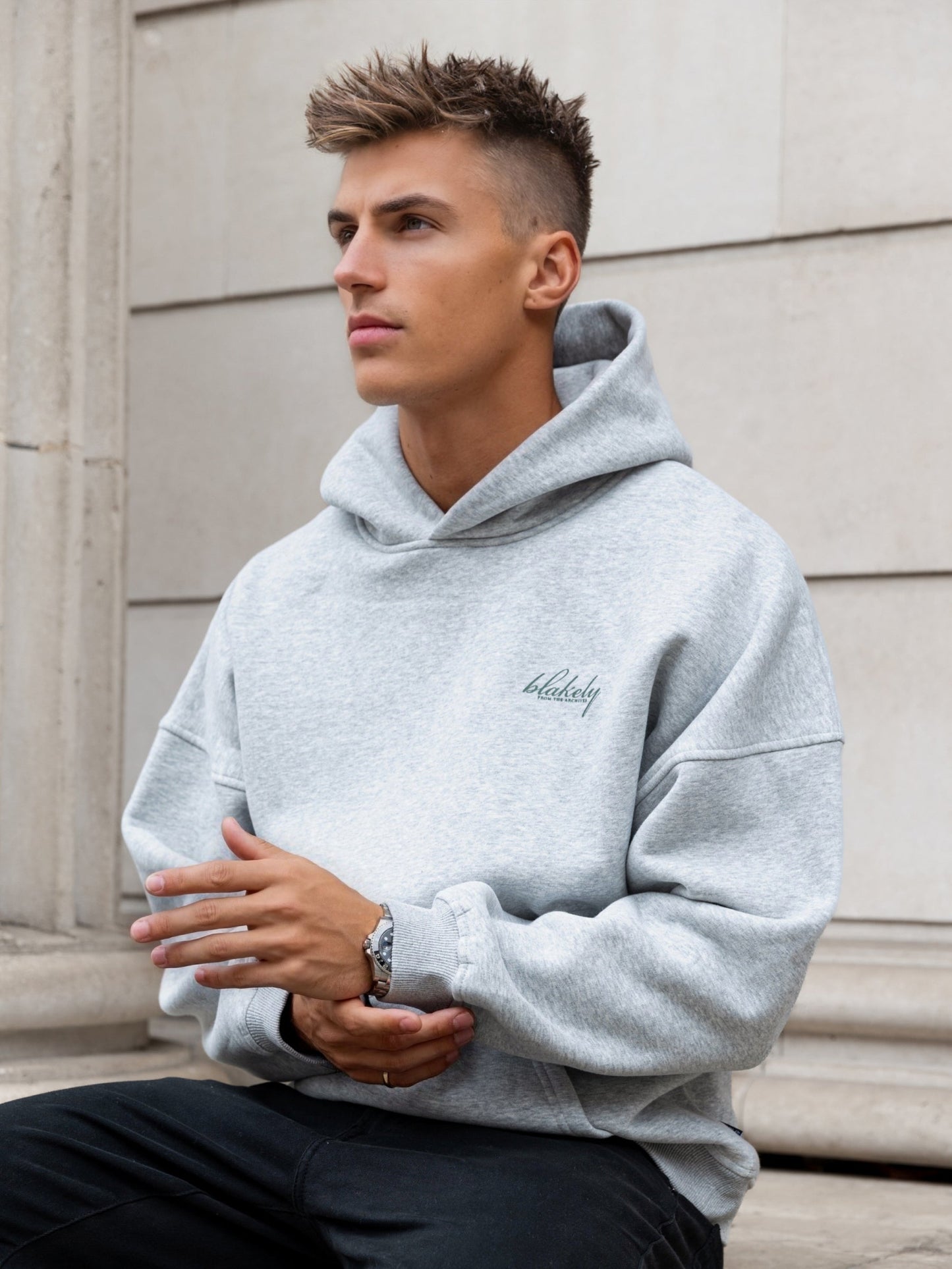Austin Relaxed Hoodie - Marl Grey