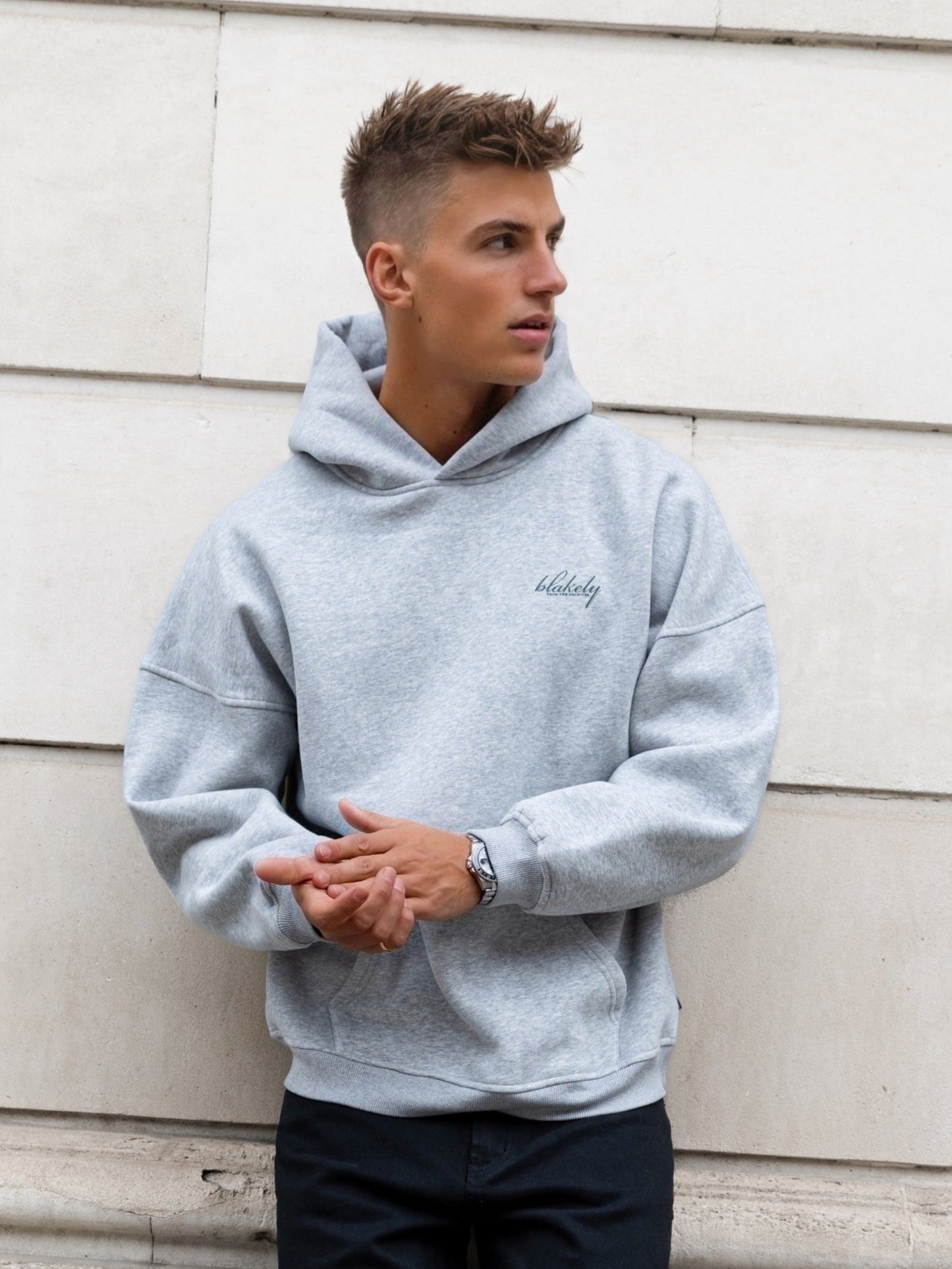 Austin Relaxed Hoodie - Marl Grey