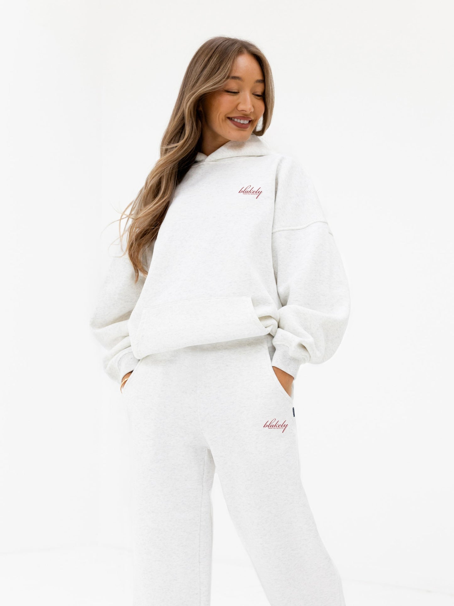 Georgia Oversized Hoodie - Marl White