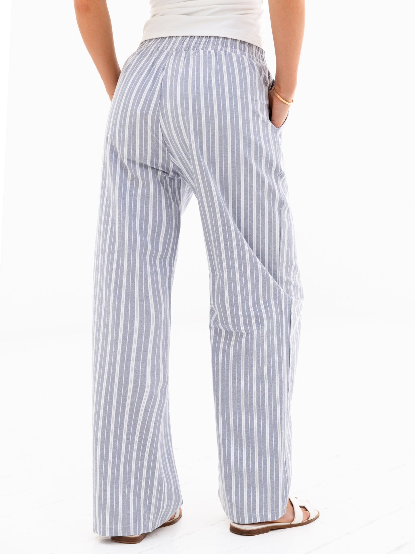Elena Stripe Trousers - Blue