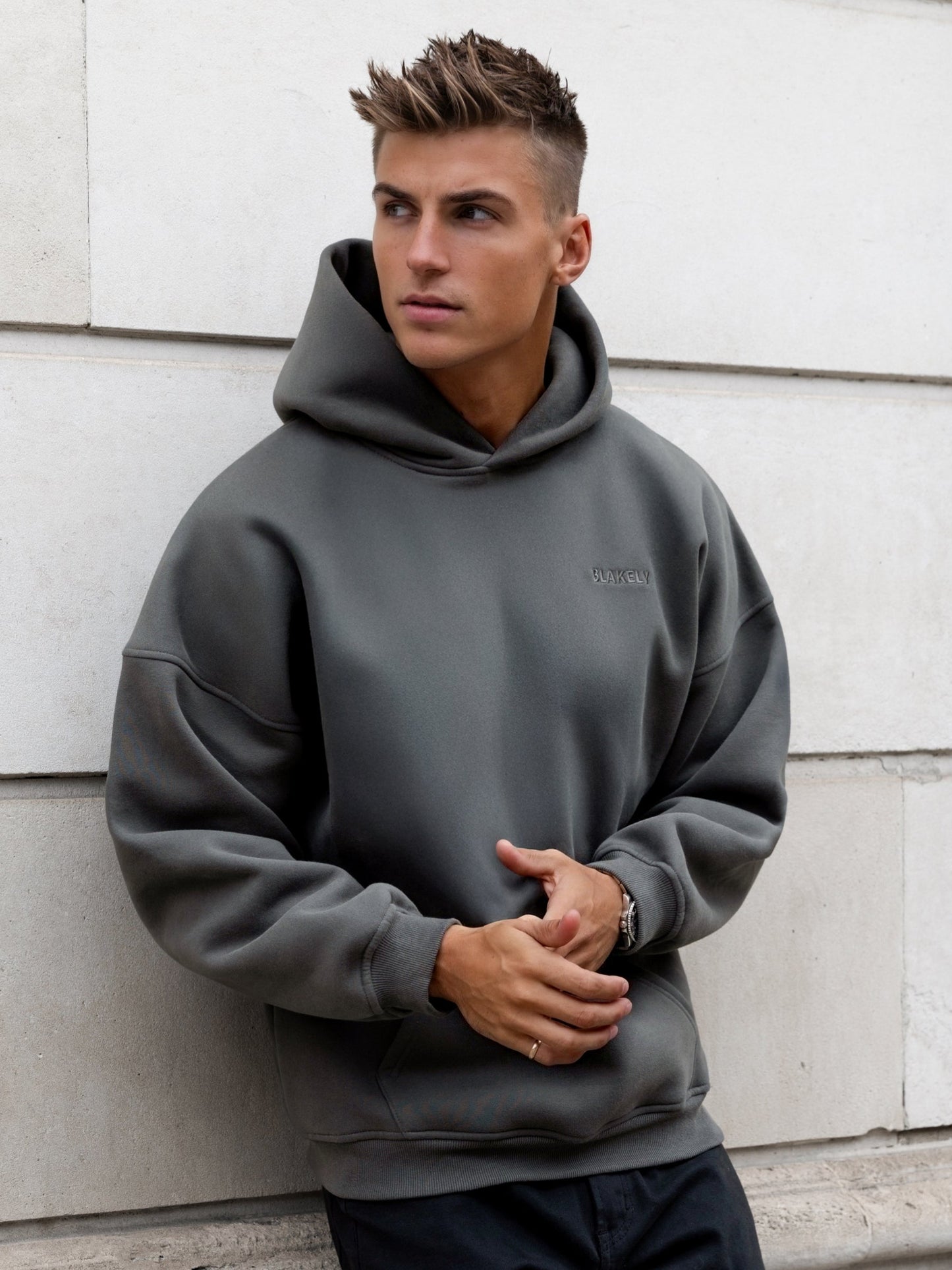 Rhys Relaxed Hoodie - Khaki Grey