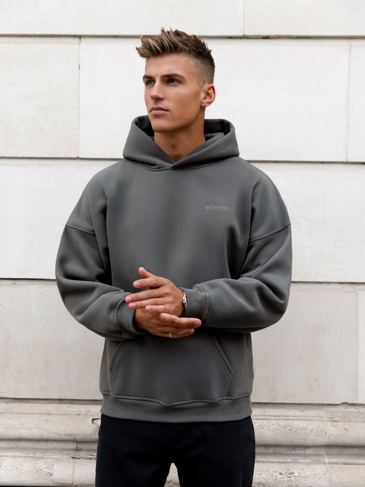 Rhys Relaxed Hoodie - Khaki Grey