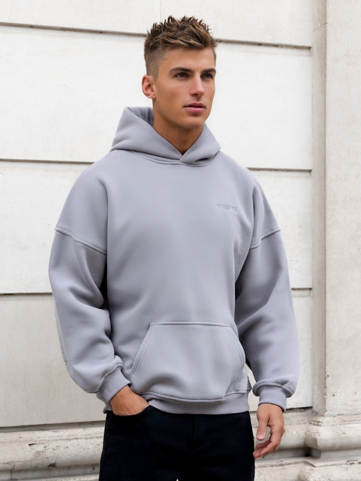 Rhys Relaxed Hoodie - Mid Grey
