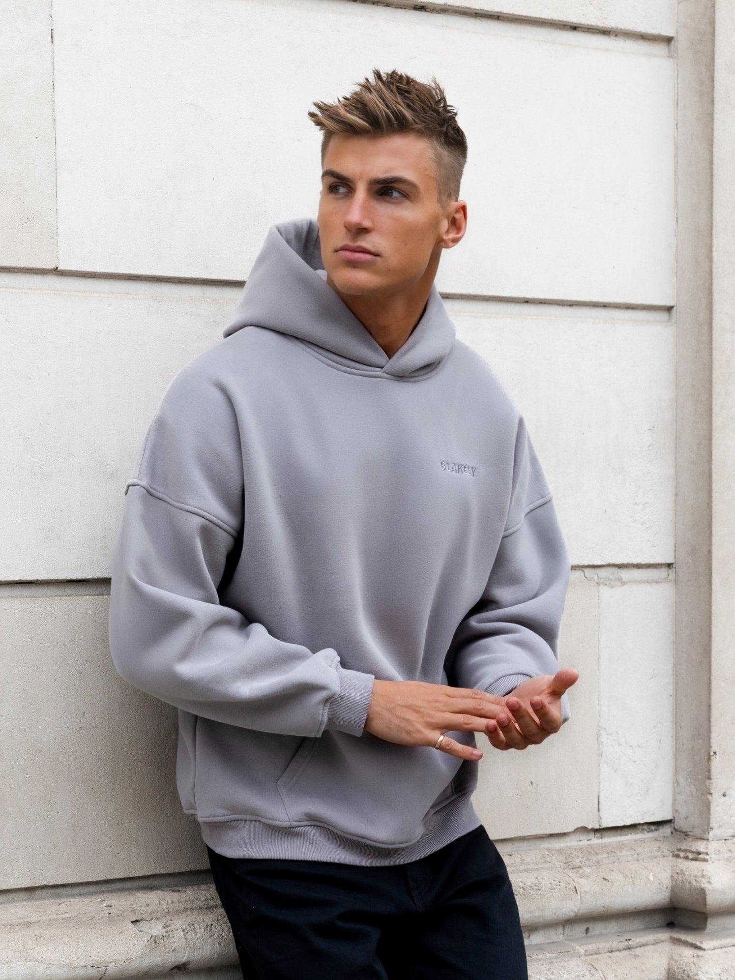 Rhys Relaxed Hoodie - Mid Grey
