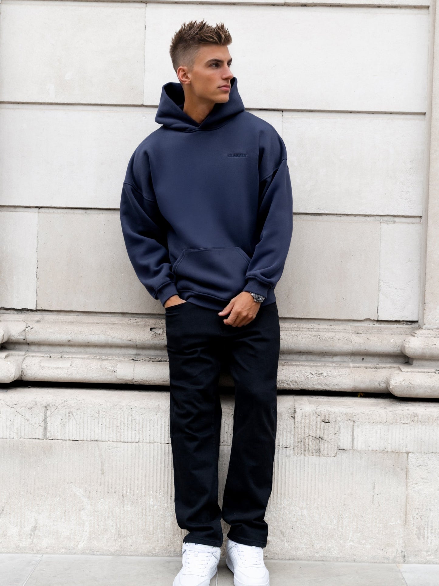 Rhys Relaxed Hoodie - True Navy