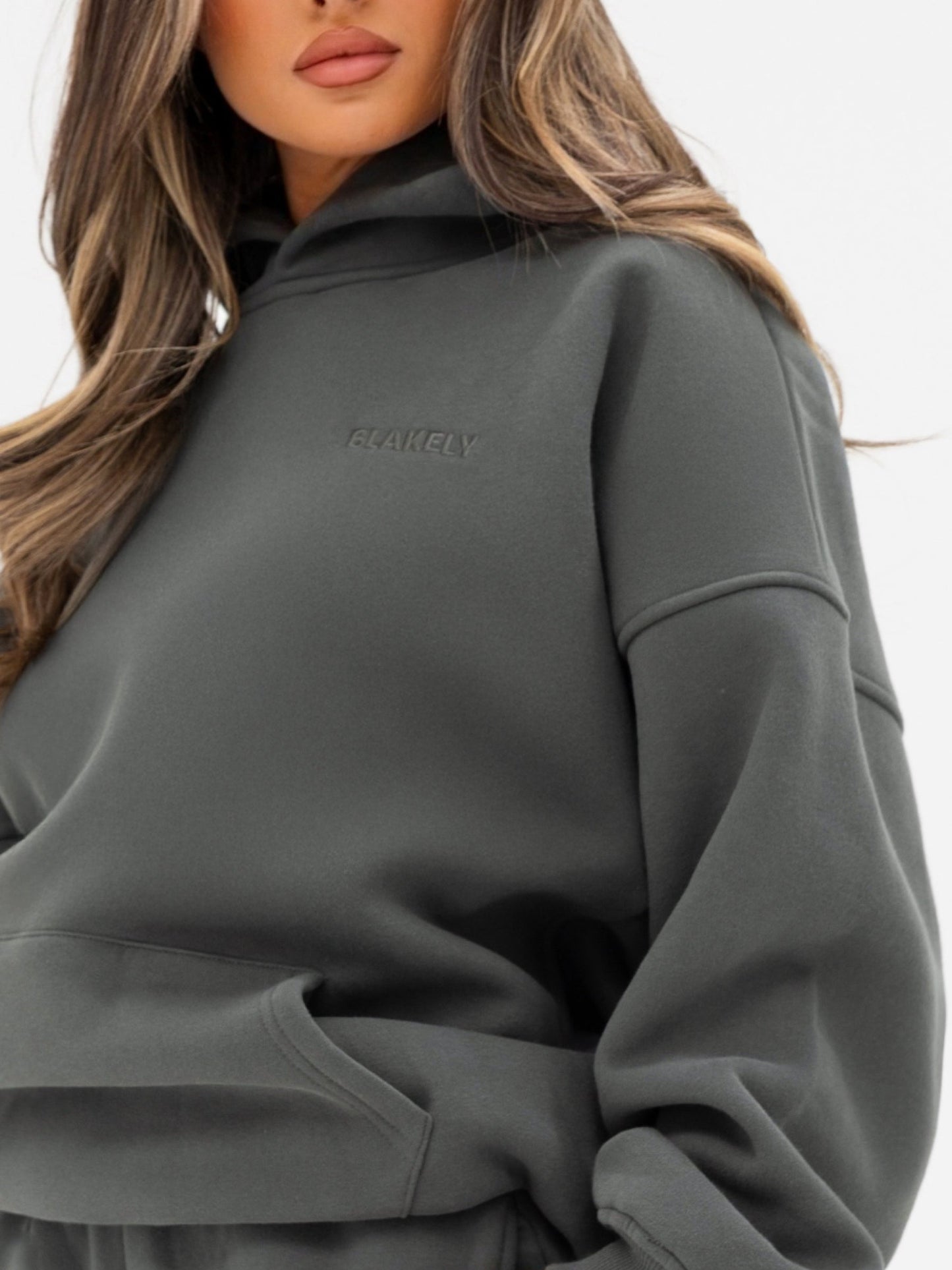 Isla Oversized Hoodie - Khaki Grey