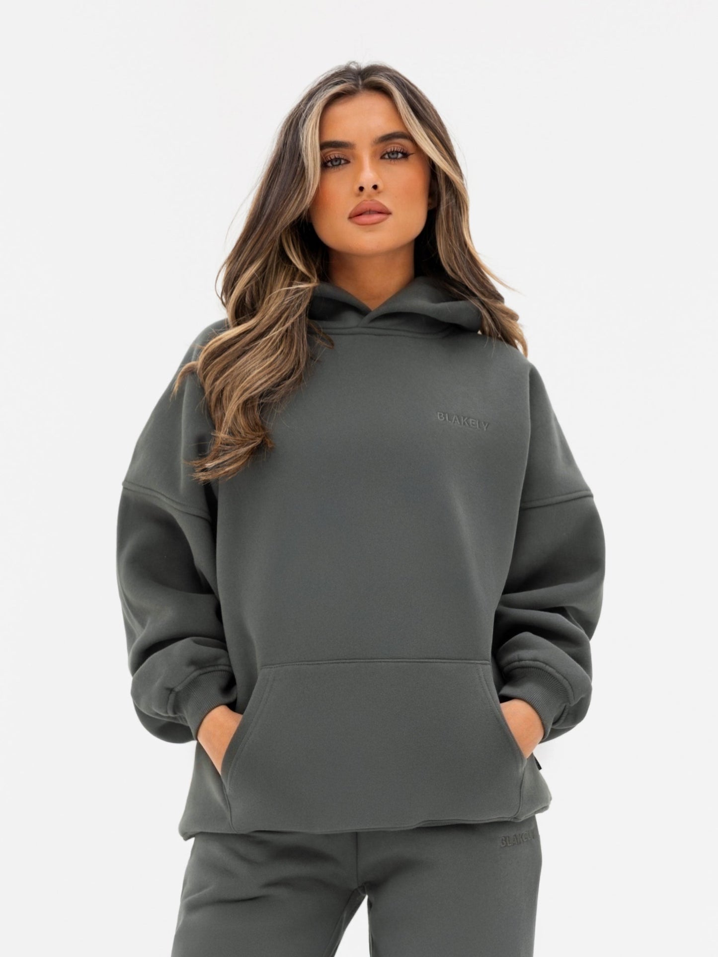 Isla Oversized Hoodie - Khaki Grey