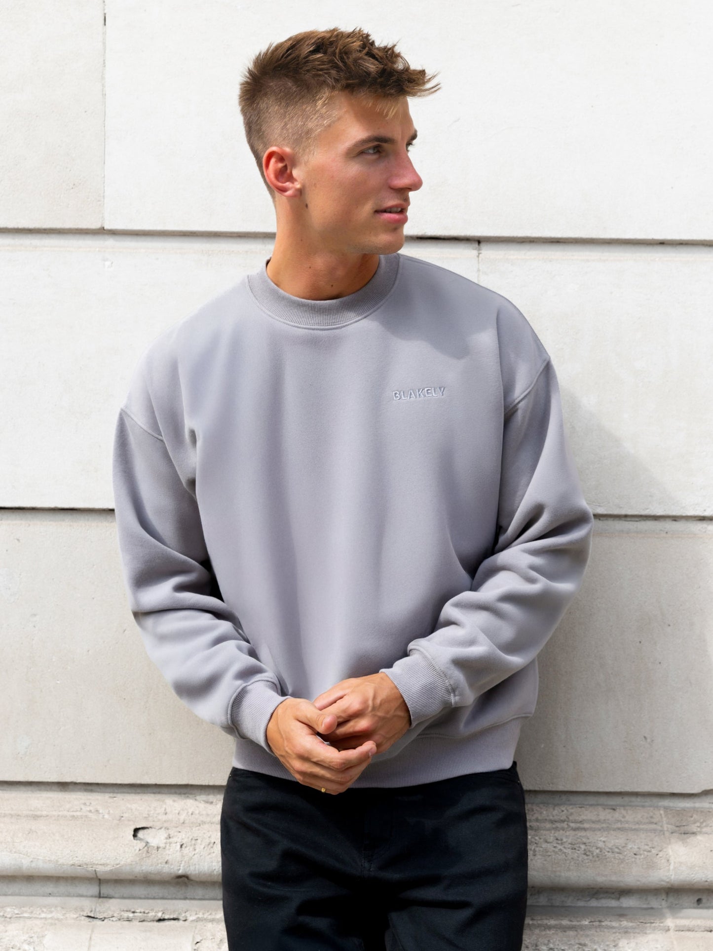 Rhys Relaxed Sweater - Mid Grey