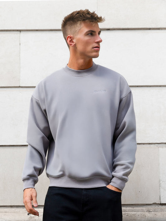 Rhys Relaxed Sweater - Mid Grey