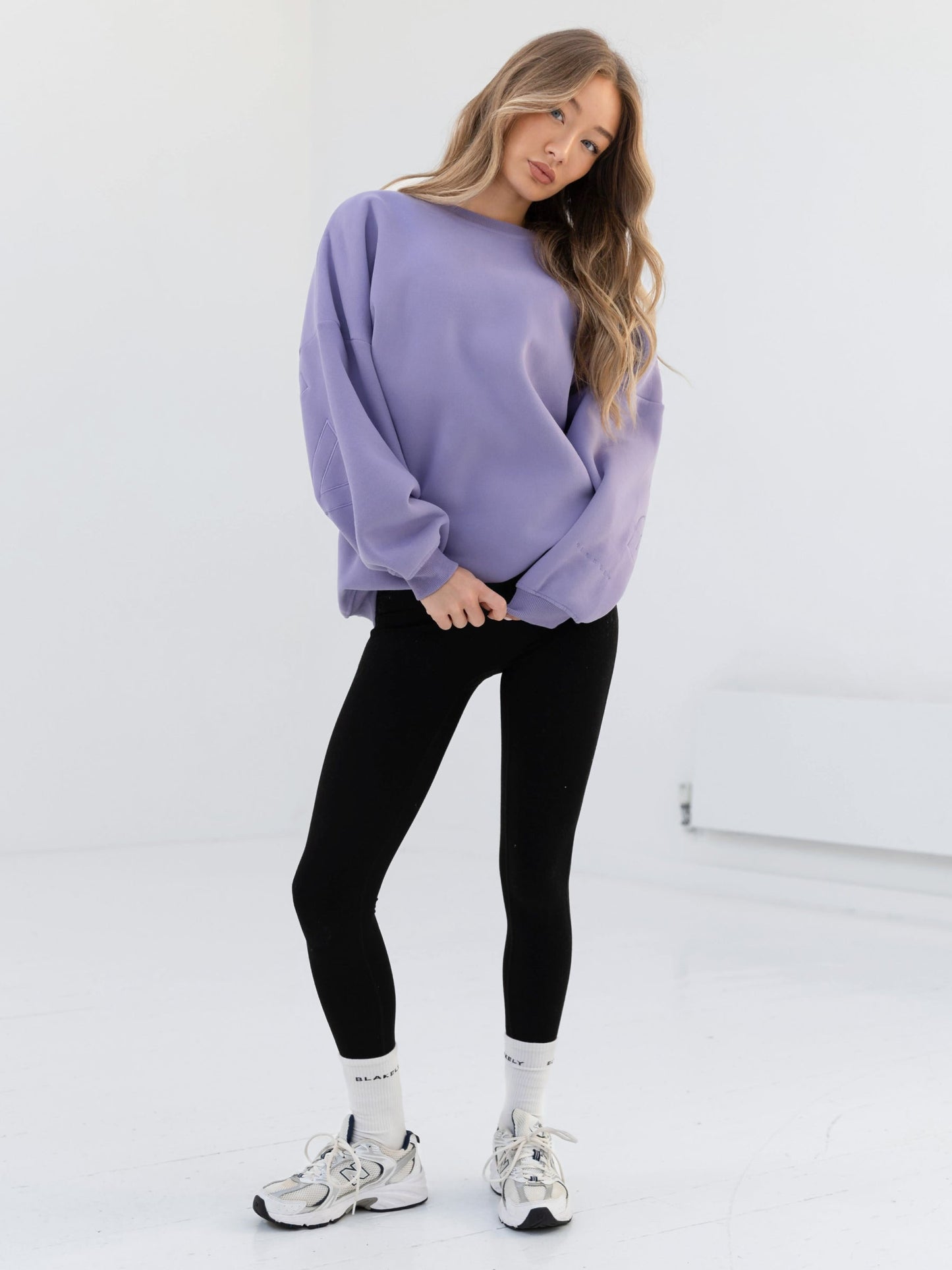 Embroidered Isabel Oversized Sweater - Lilac