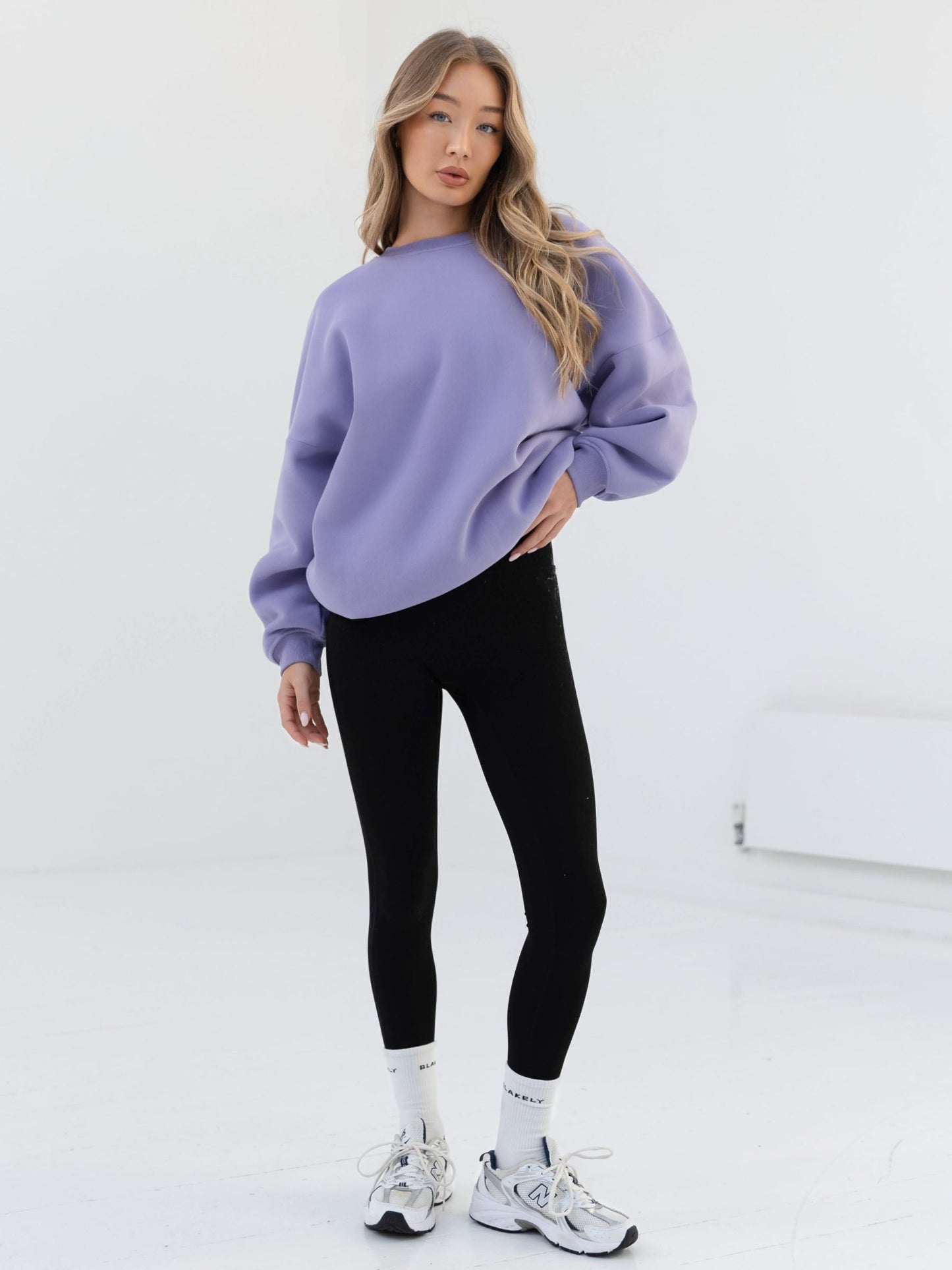 Embroidered Isabel Oversized Sweater - Lilac