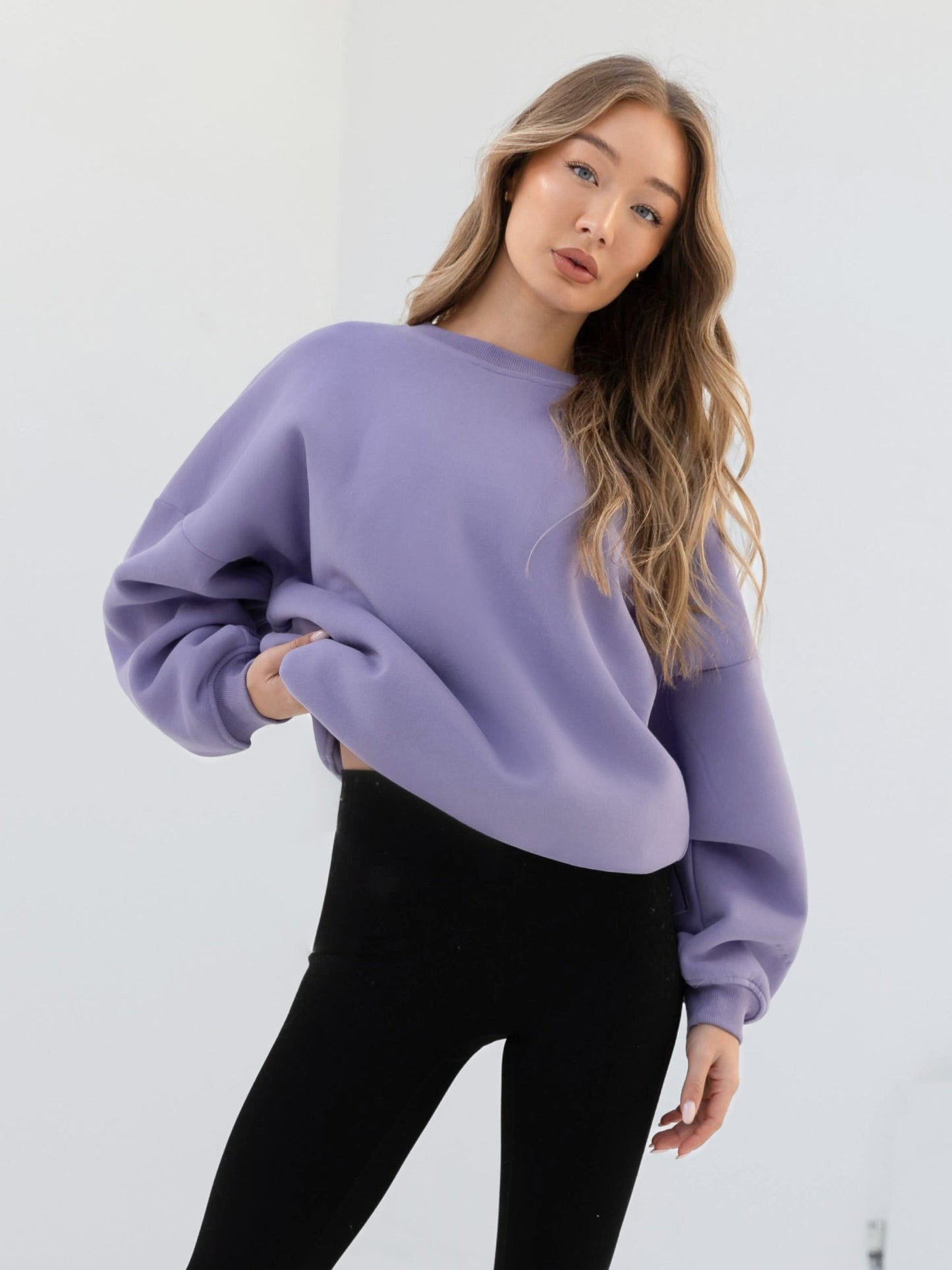 Embroidered Isabel Oversized Sweater - Lilac