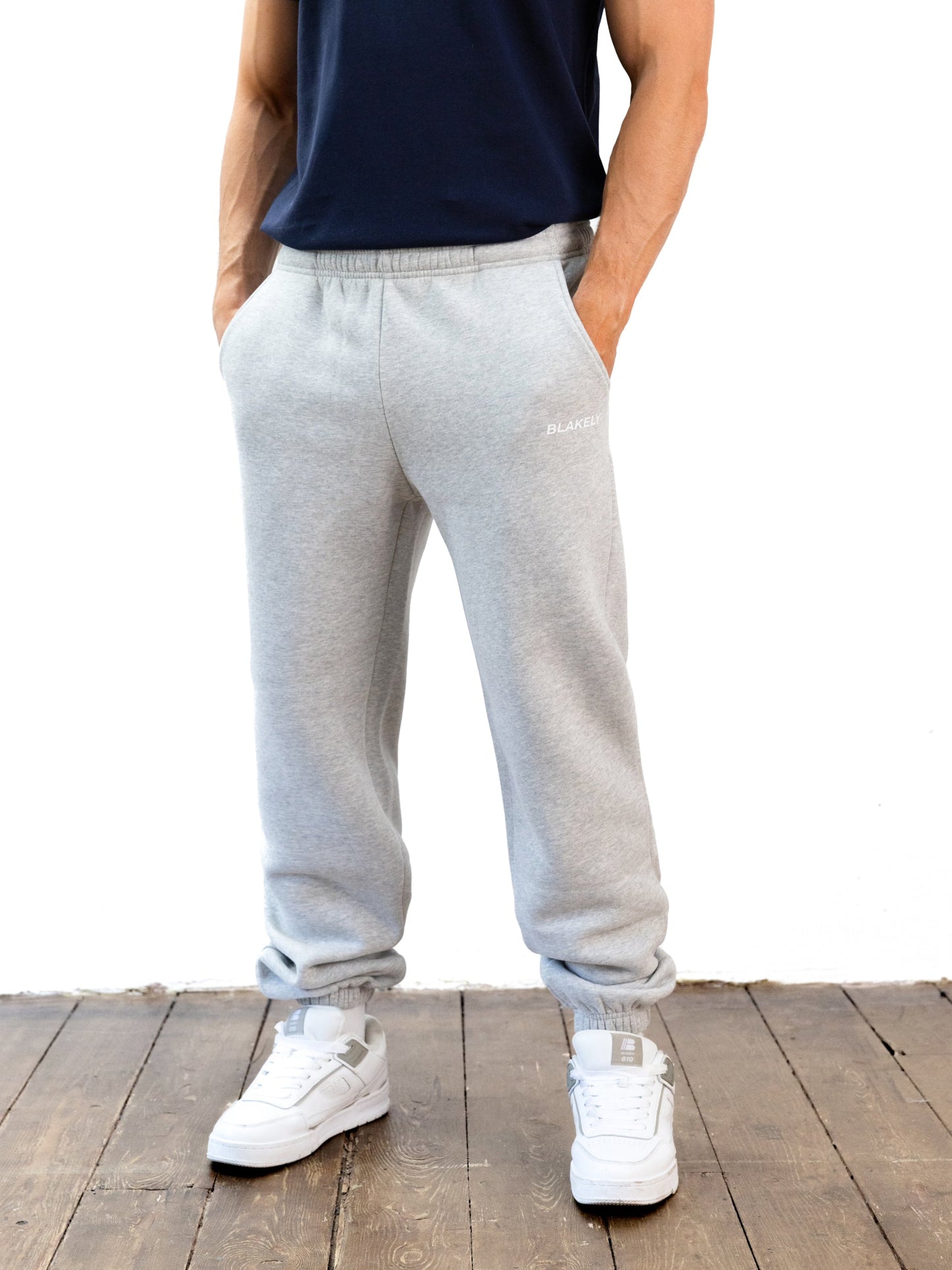 Italic Relaxed Sweatpants - Marl Grey