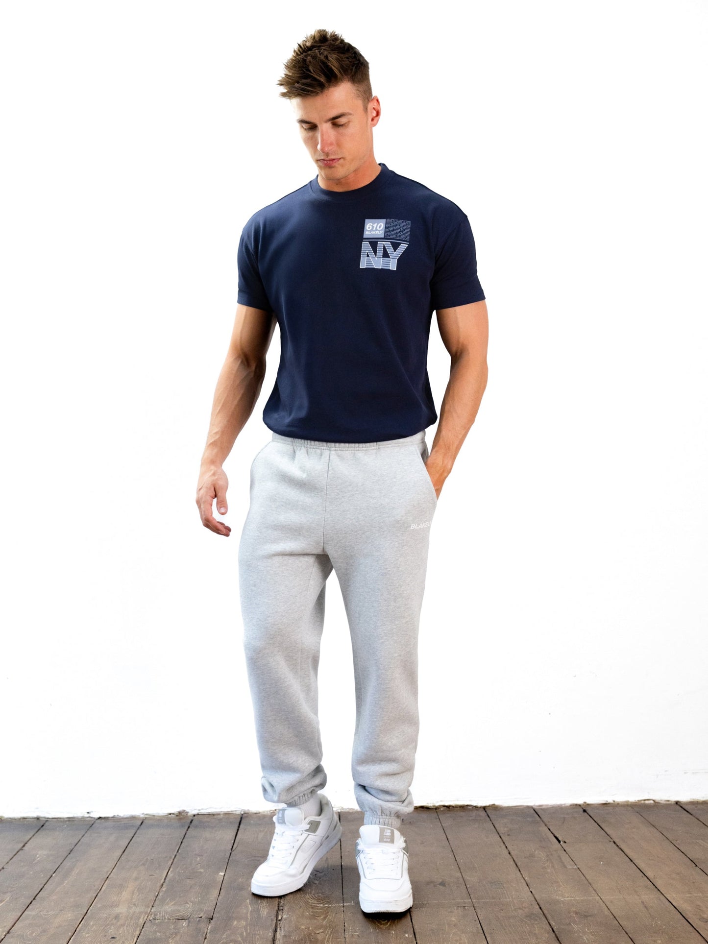 Italic Relaxed Sweatpants - Marl Grey