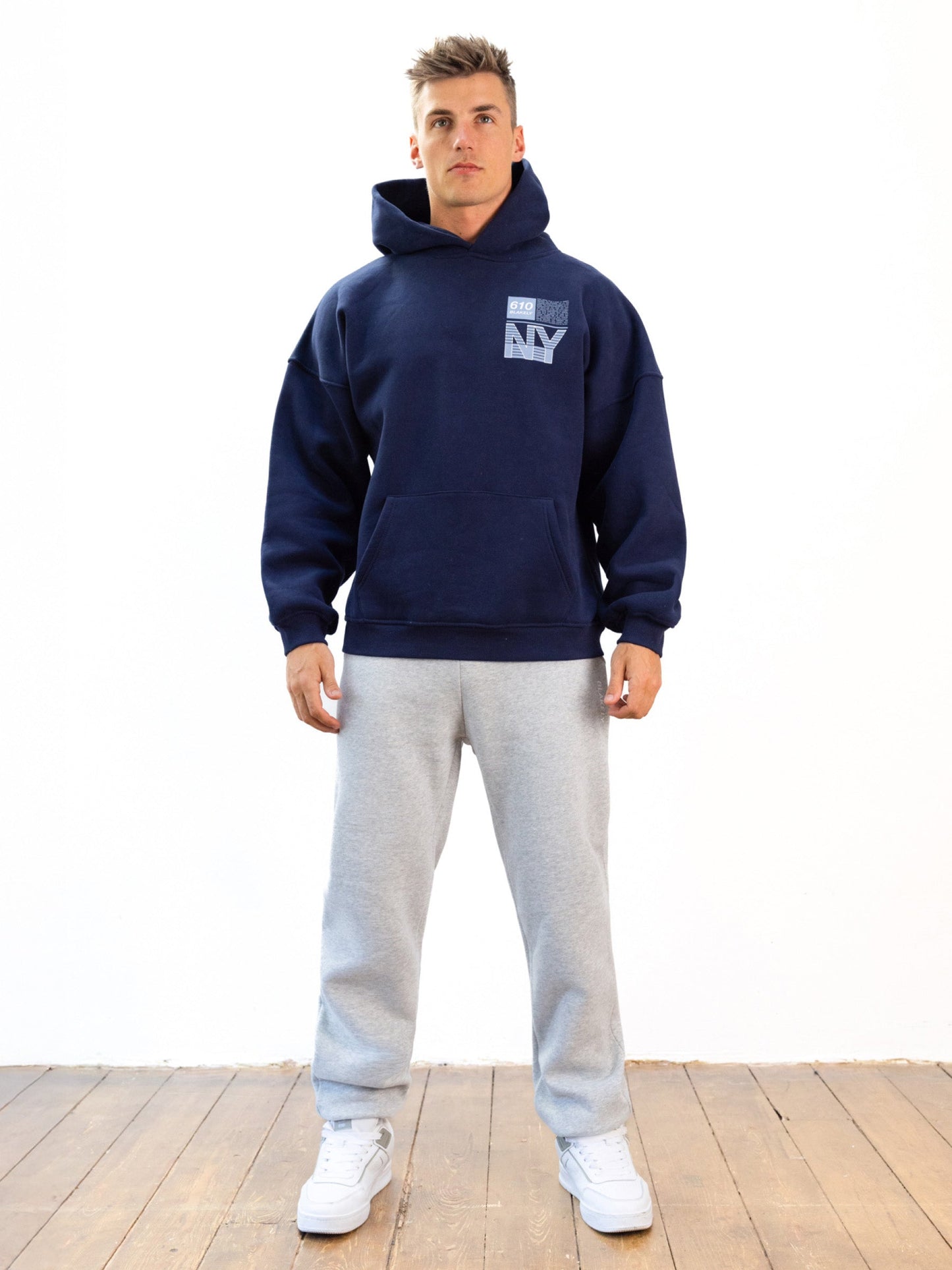 Italic Linear Relaxed Sweatpants - Marl Grey