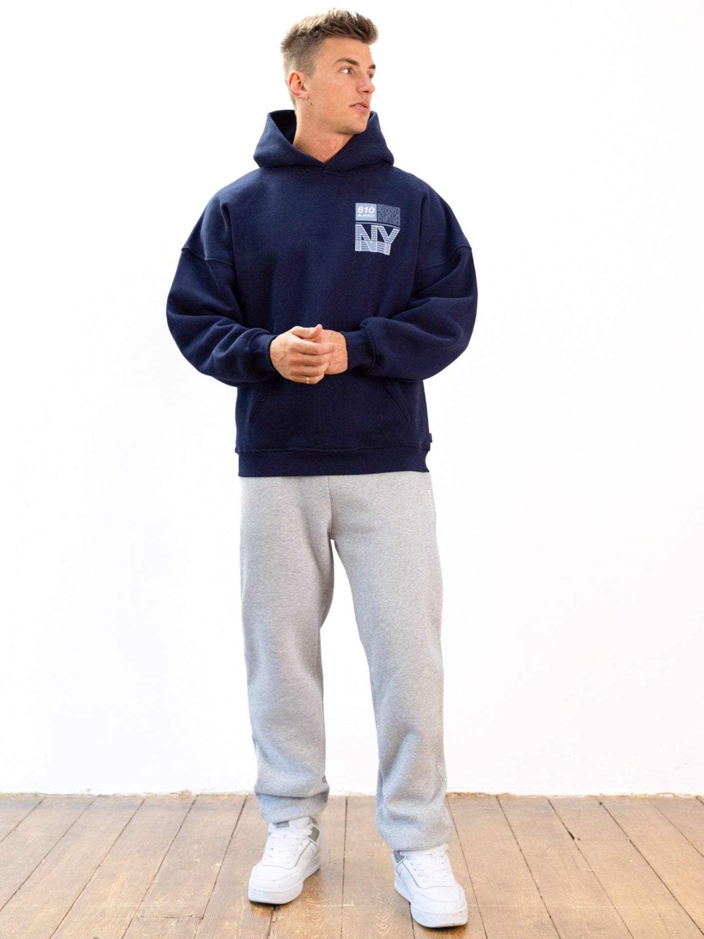Italic Linear Relaxed Sweatpants - Marl Grey