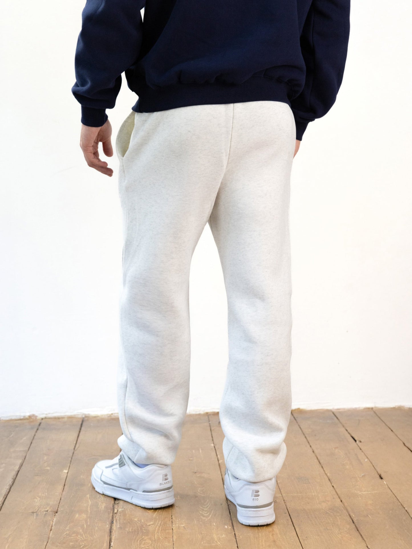 Italic Linear Relaxed Sweatpants - Marl White