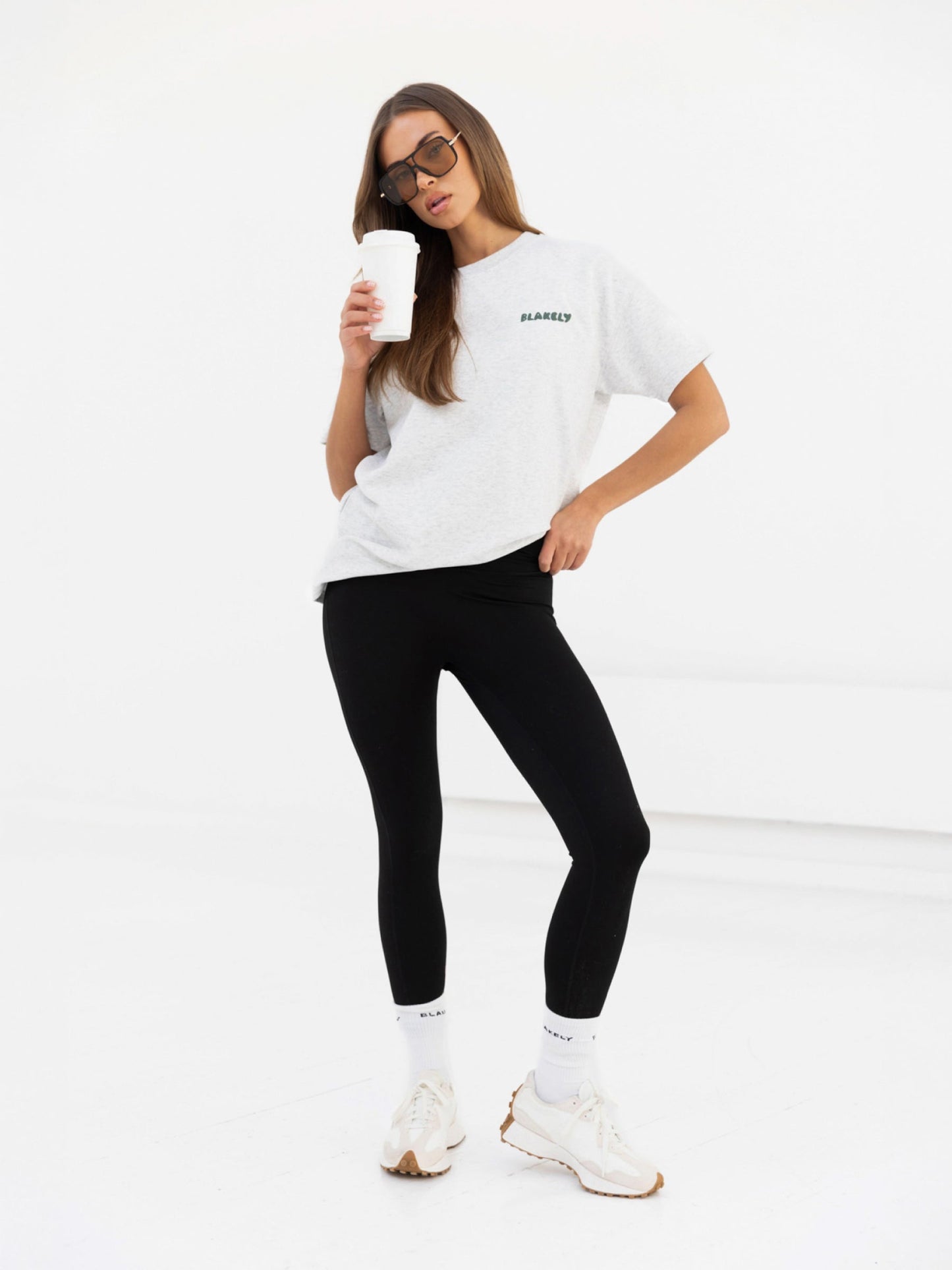 Cloud Print Oversized T-Shirt - Marl Grey