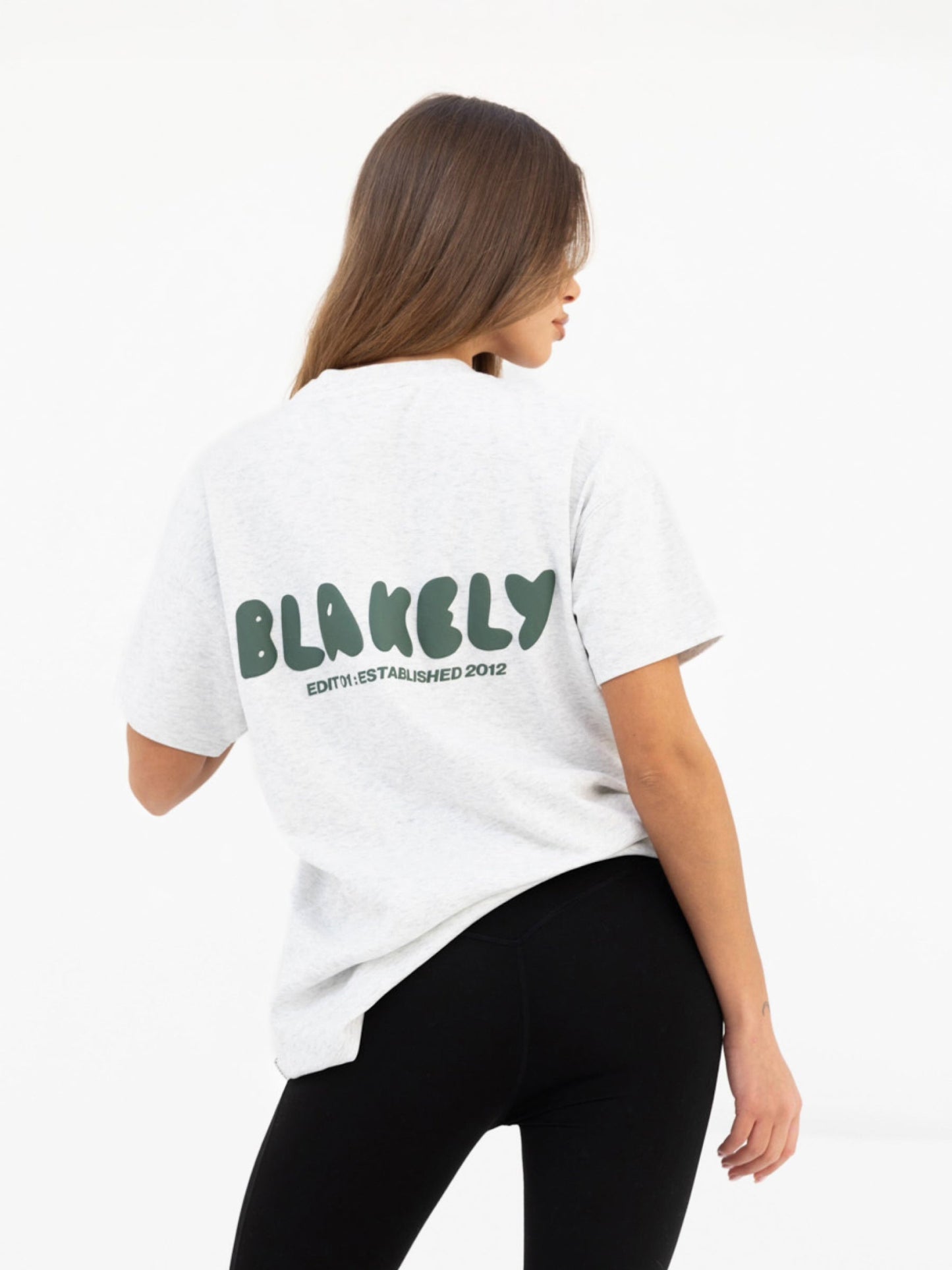 Cloud Print Oversized T-Shirt - Marl Grey