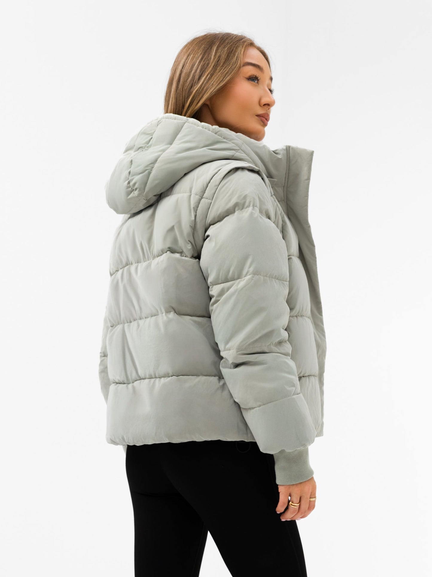 Multiway Puffer Coat 2 - Sage Green