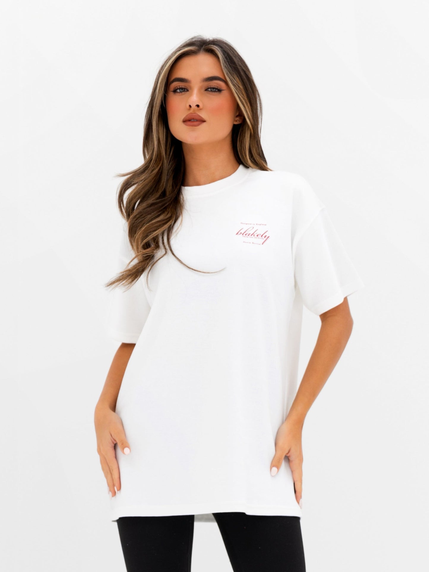 Georgia Oversized Script T-Shirt - Flat White