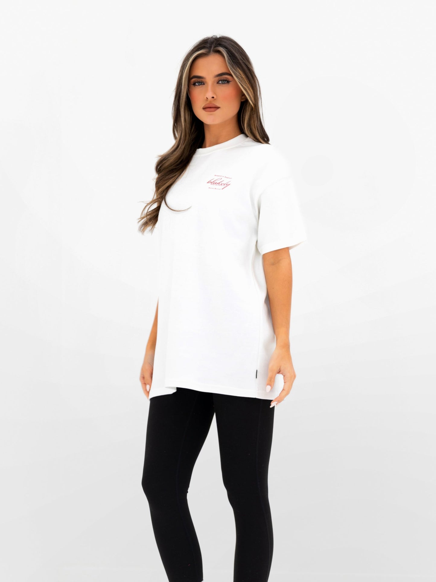 Georgia Oversized Script T-Shirt - Flat White