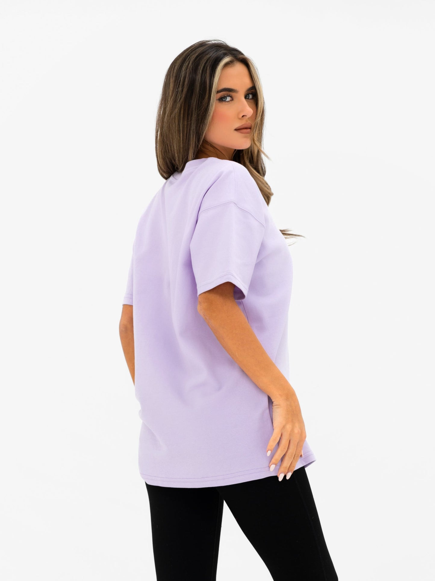 Georgia Oversized Script T-Shirt - Lilac