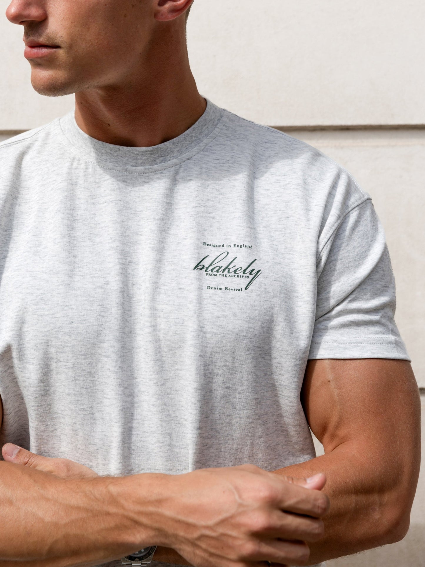 Austin Relaxed Script T-Shirt - Marl White