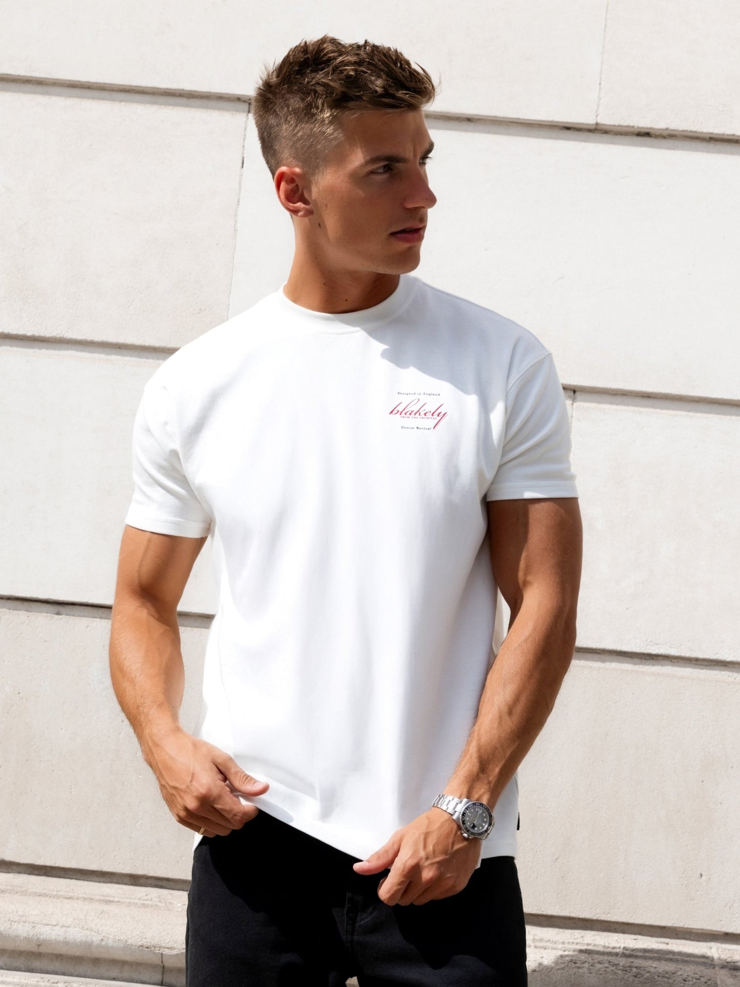 Austin Relaxed Script T-Shirt - Flat White