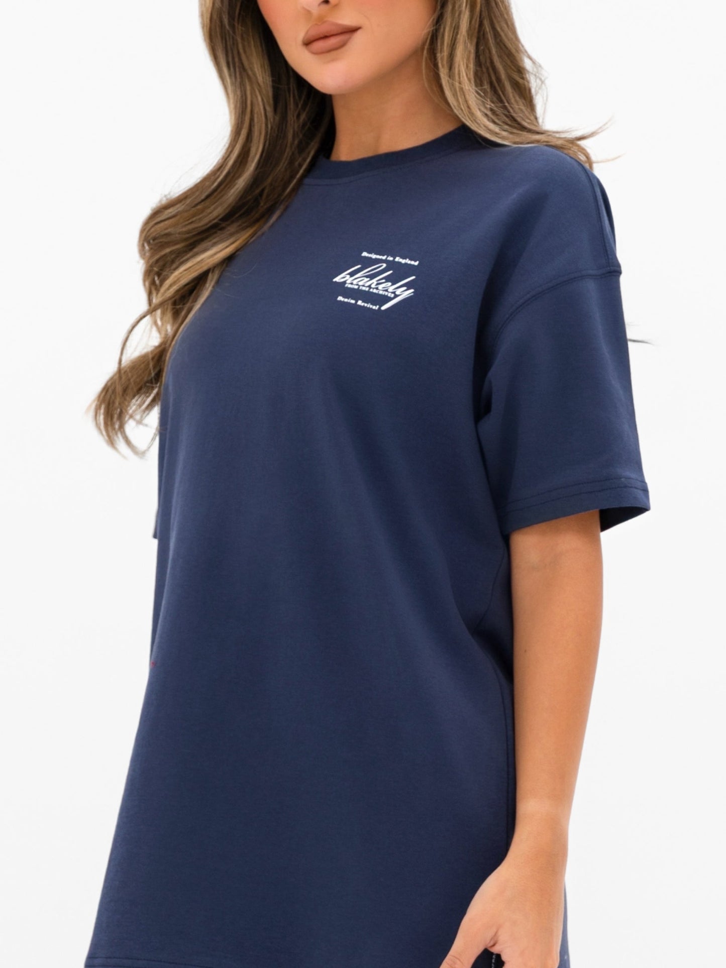 Georgia Oversized Script T-Shirt - True Navy