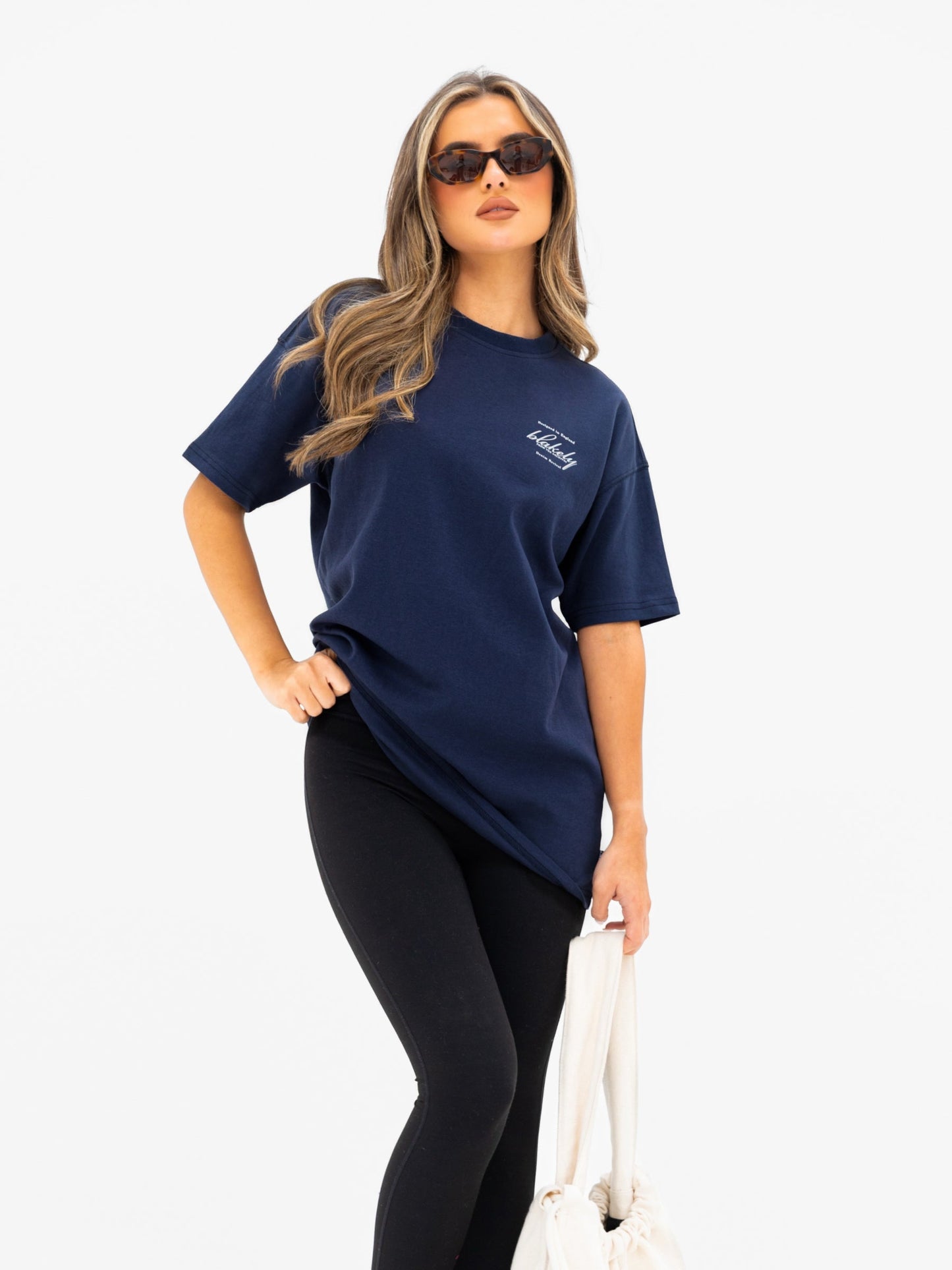 Georgia Oversized Script T-Shirt - True Navy
