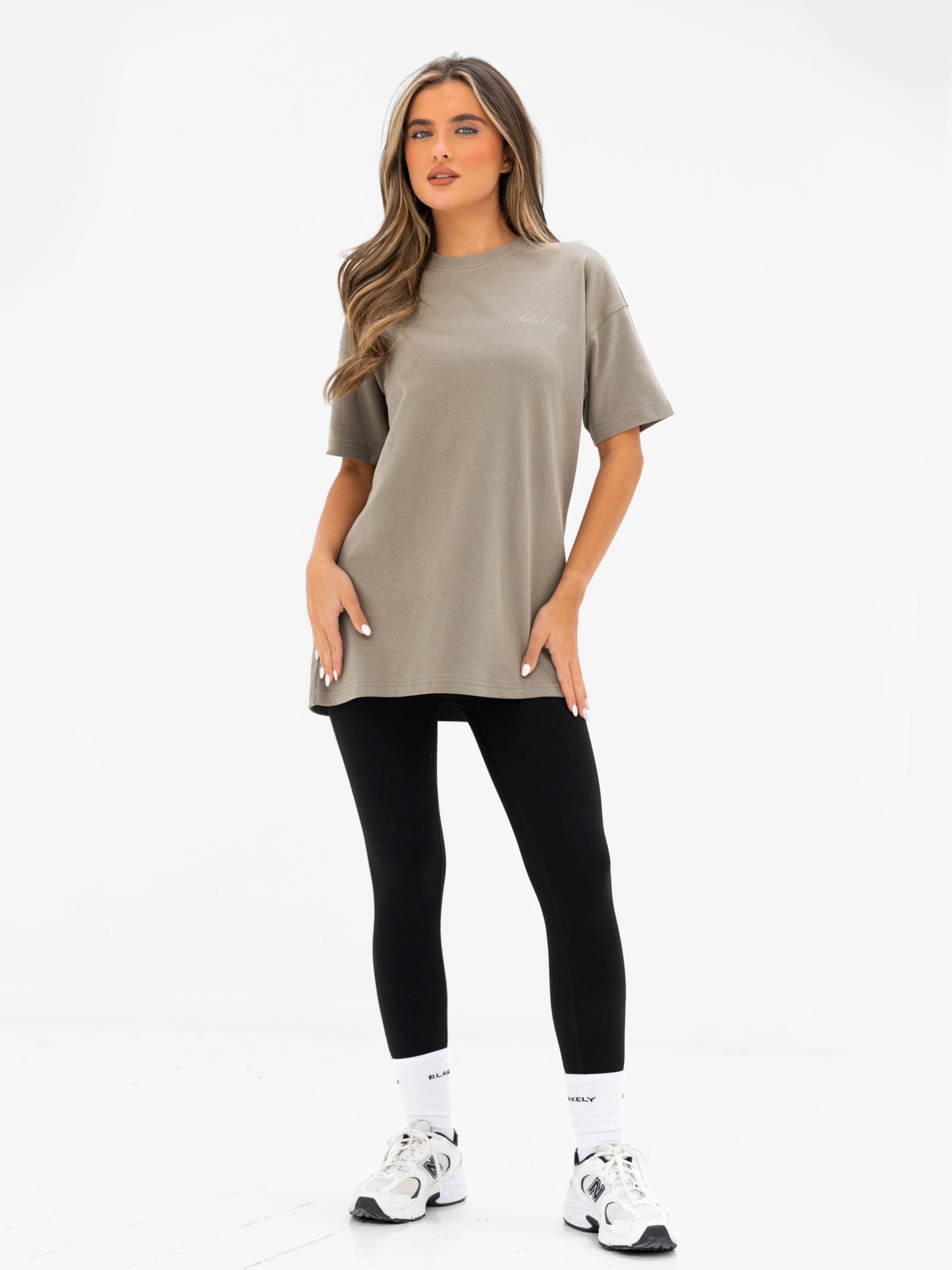 Georgia Oversized Script T-Shirt - Safari Green