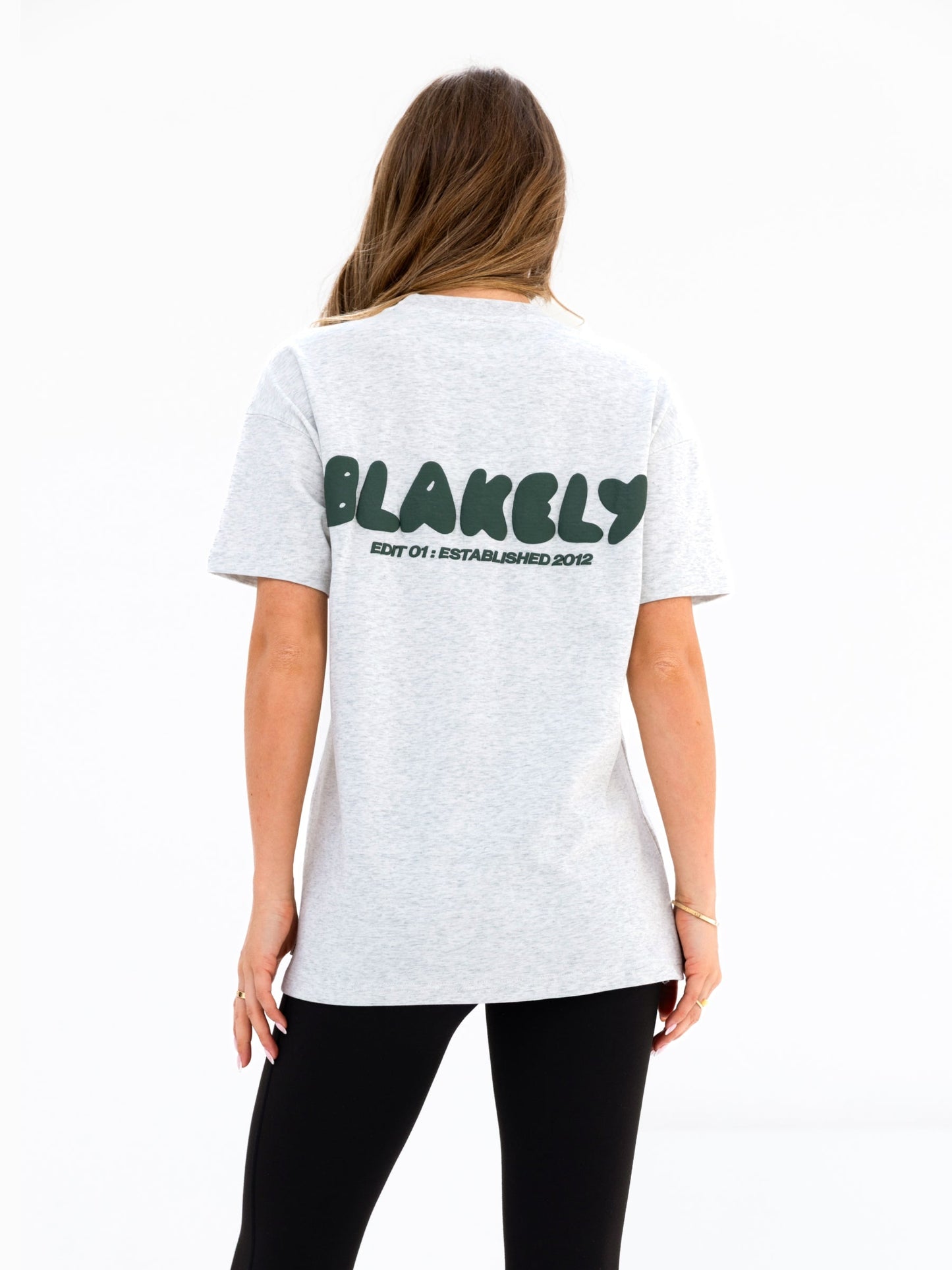 Cloud Print Oversized T-Shirt - Marl Grey