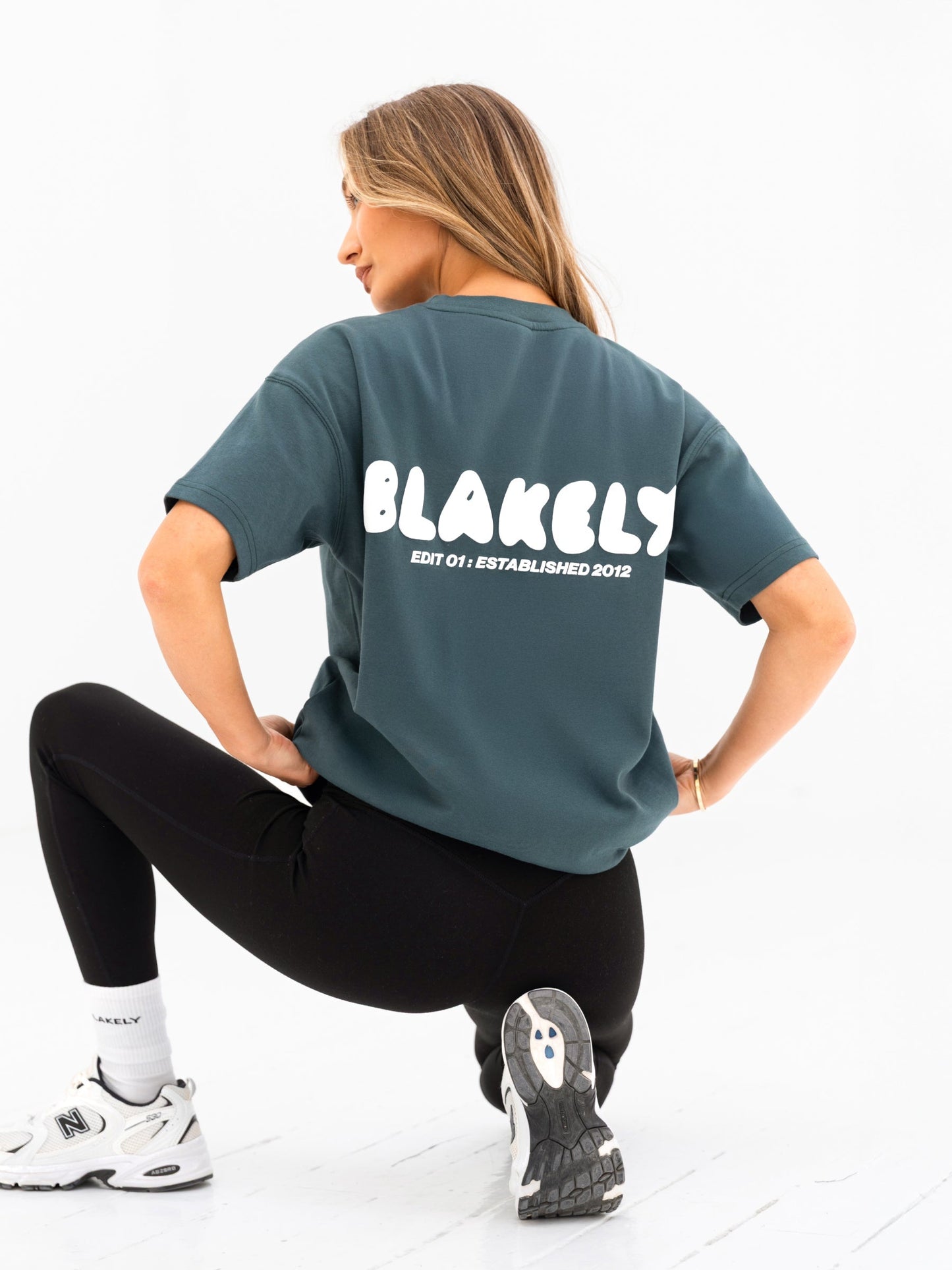 Cloud Print Oversized T-Shirt - Teal Green