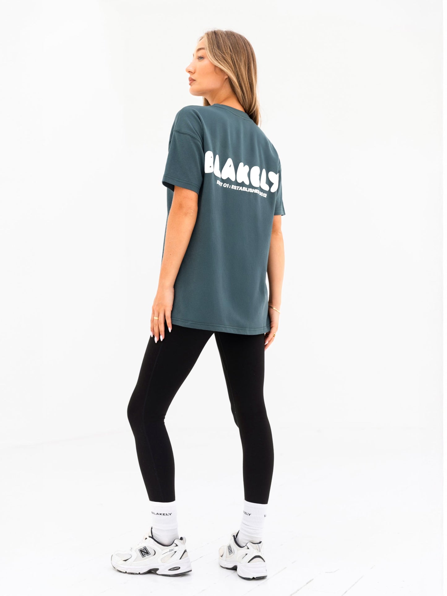 Cloud Print Oversized T-Shirt - Teal Green