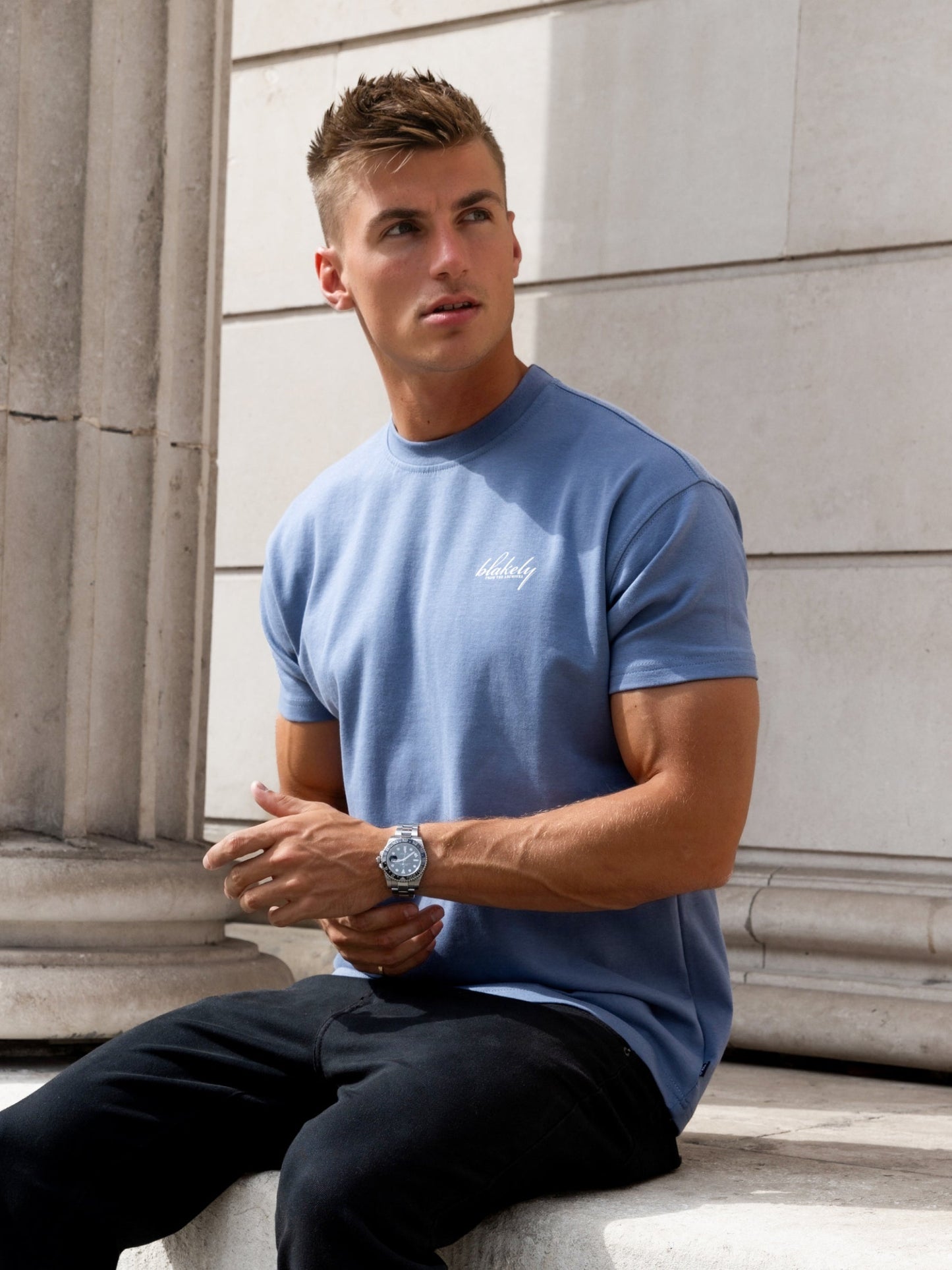 Austin Relaxed T-Shirt - Mid Blue