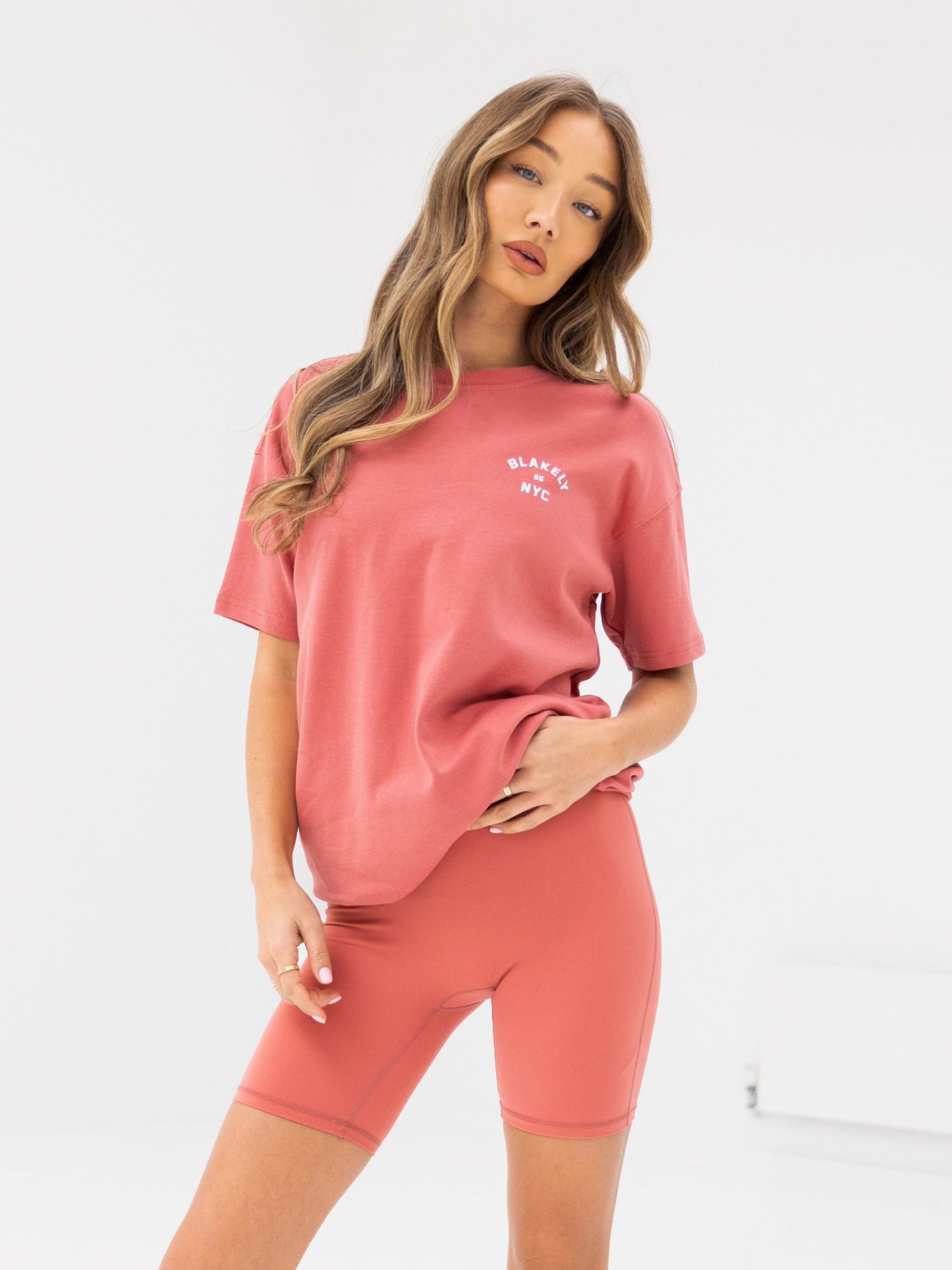 NYC Oversized T-Shirt - Sunrise Coral