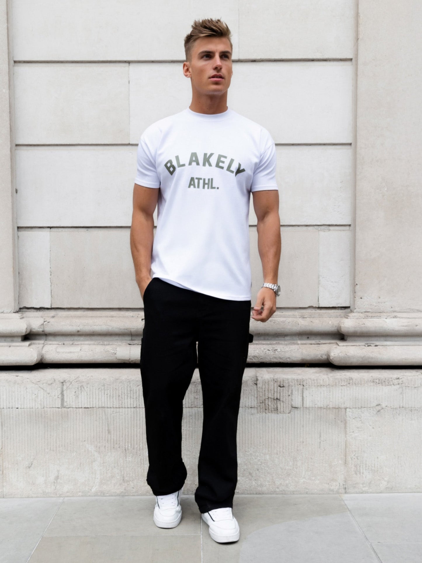 Zion Relaxed T-Shirt - White & Safari Green