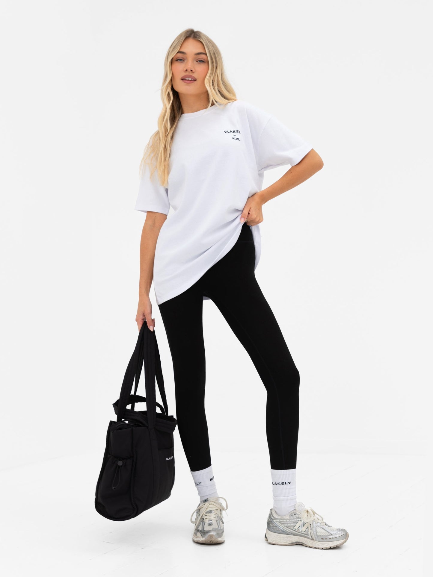 Hallie Oversized T-Shirt - White & Black