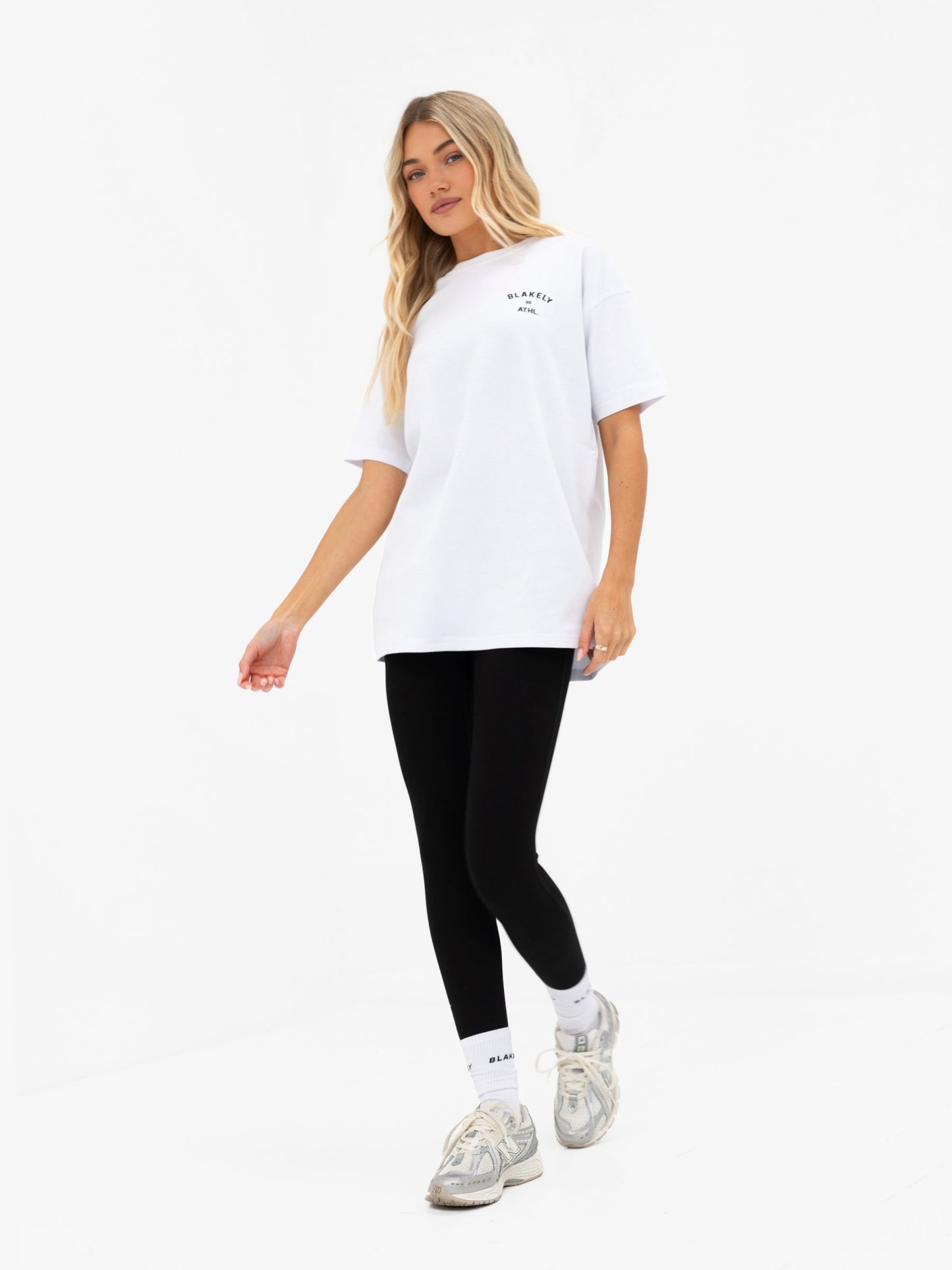 Hallie Oversized T-Shirt - White & Black