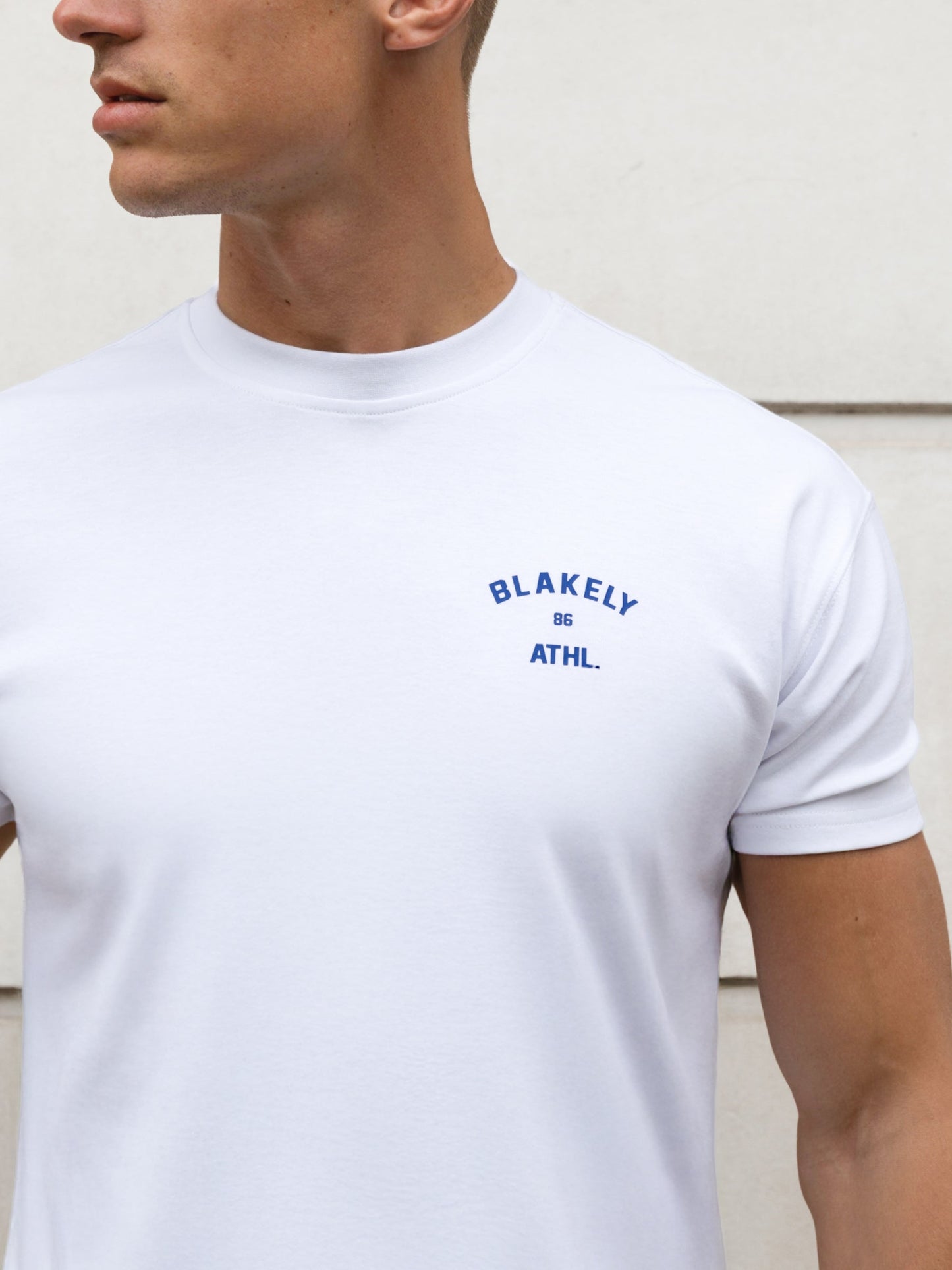 Niko Relaxed T-Shirt - White & Cobalt Blue