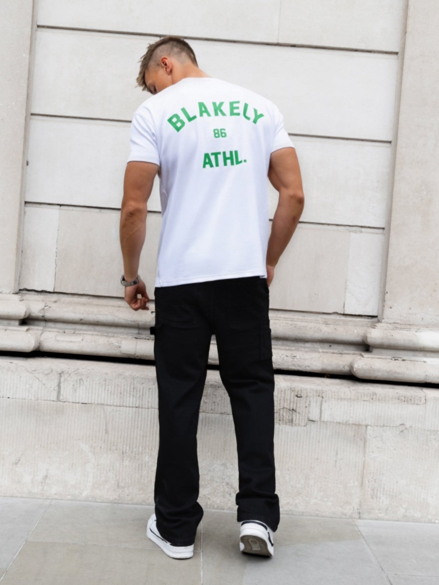 Niko Relaxed T-Shirt - White & Bold Green