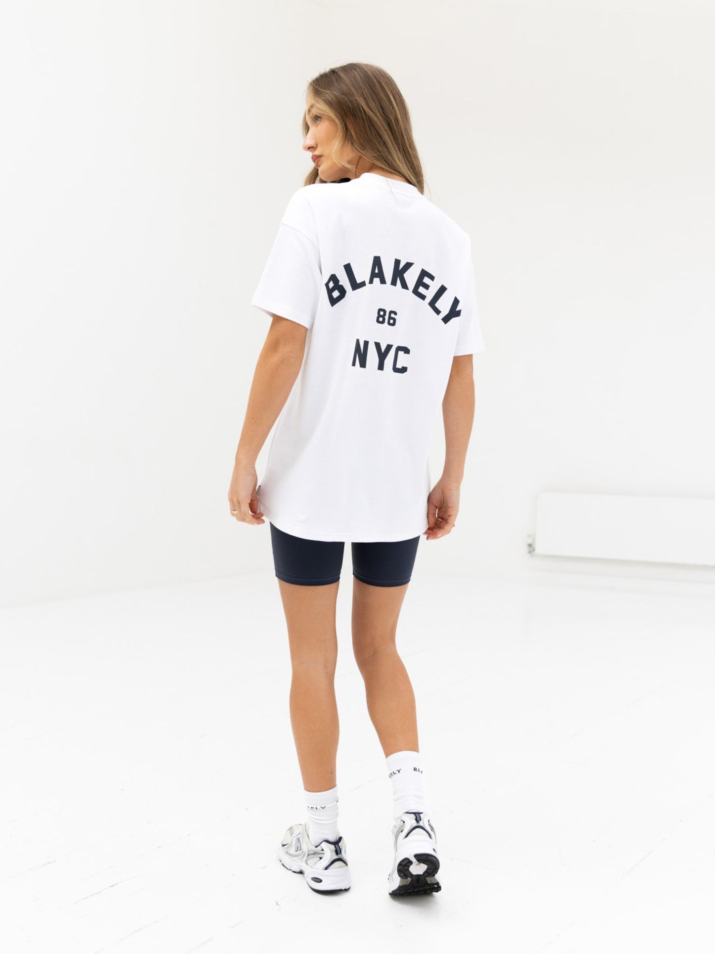 NYC Oversized T-Shirt - White & True Navy