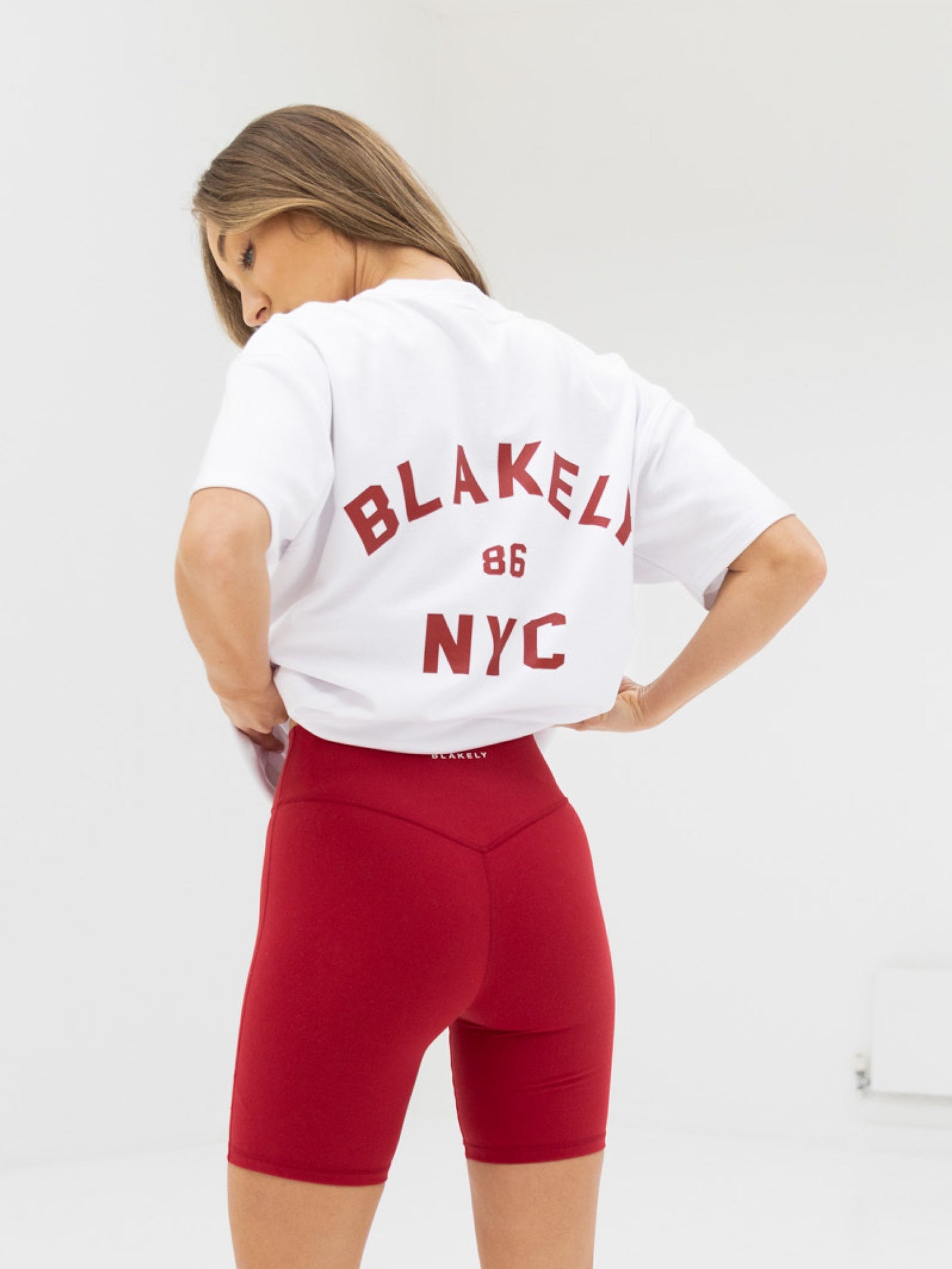 NYC Oversized T-Shirt - White & Cherry Red